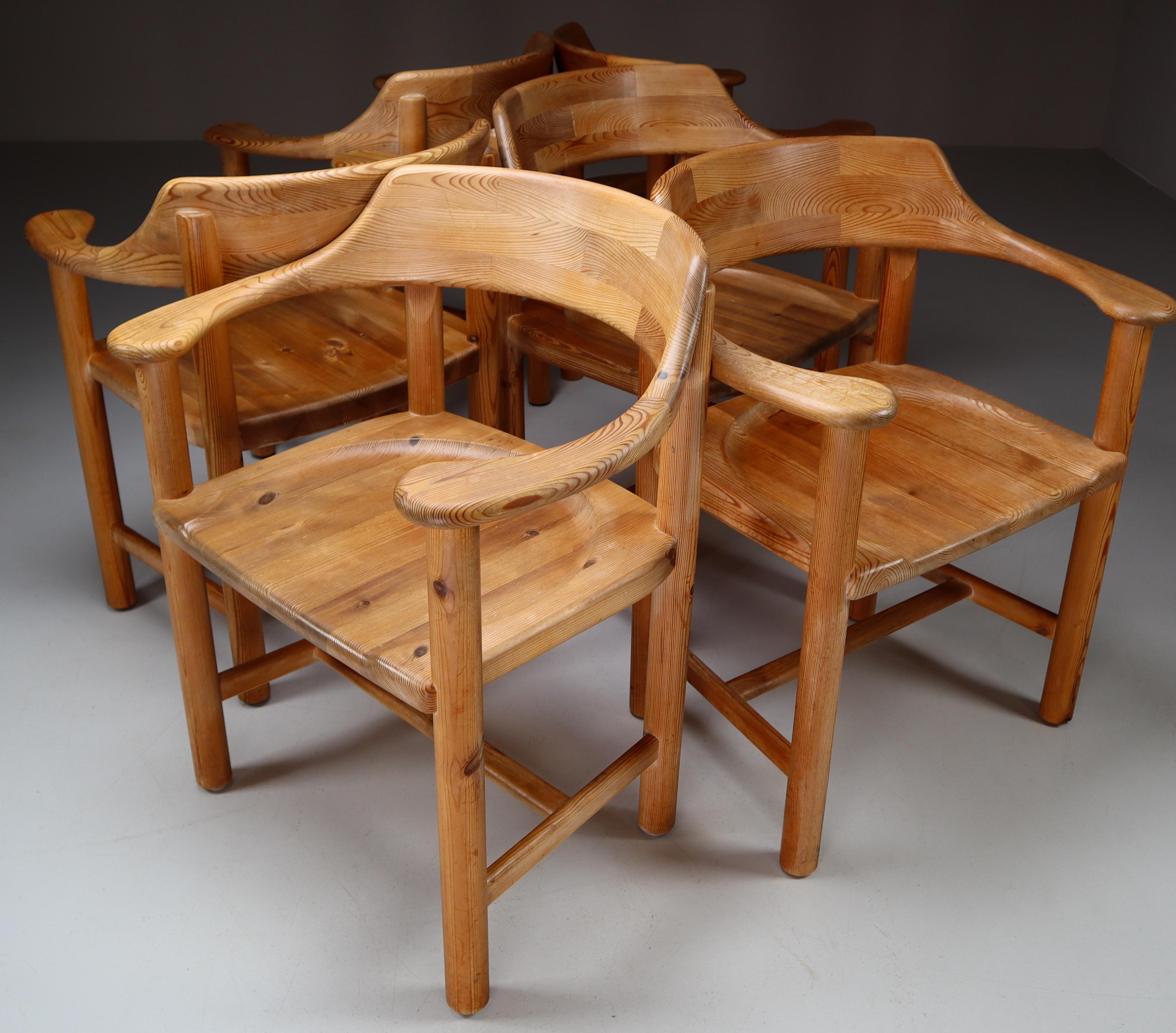 Rainer Daumiller Set of Six Pine Dining Chairs for Hirtshals Savvaerk 1970s 3