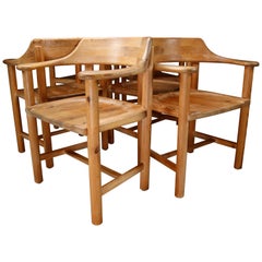 Rainer Daumiller Set of Six Pine Dining Chairs for Hirtshals Savvaerk 1970s