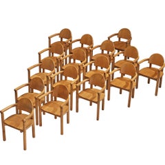 Rainer Daumiller Set of Sixteen Dining Chairs in Solid Pine