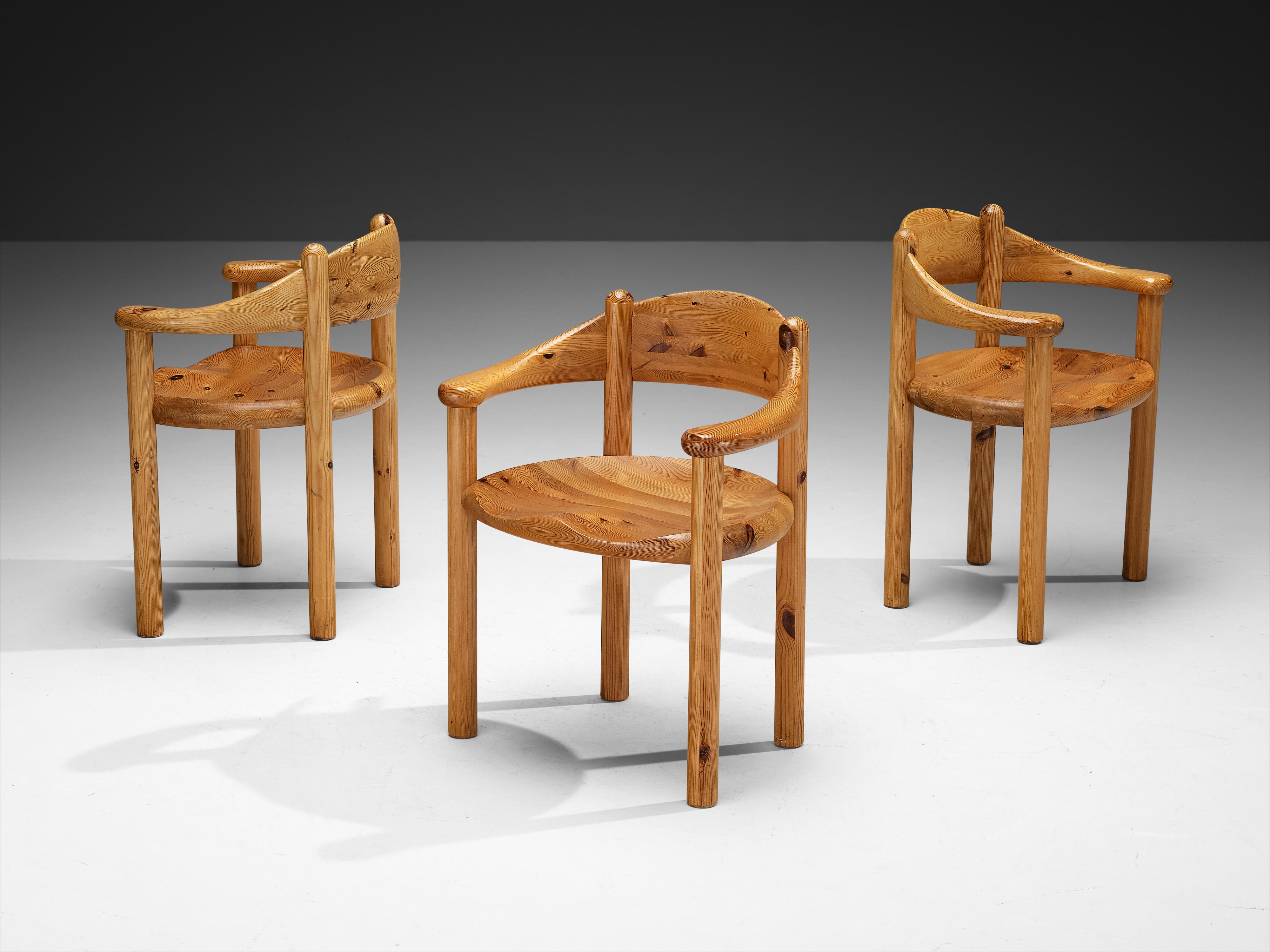 Fine XX secolo Set di dodici poltrone in pino massiccio Rainer Daumiller in vendita