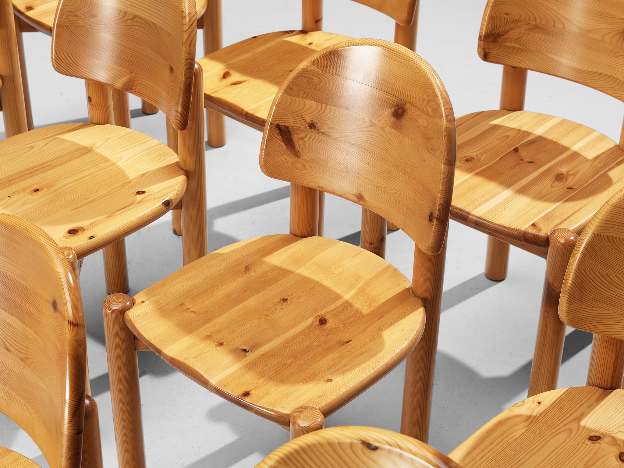 Danish Rainer Daumiller Set of Twelve Dining Chairs in Pine 