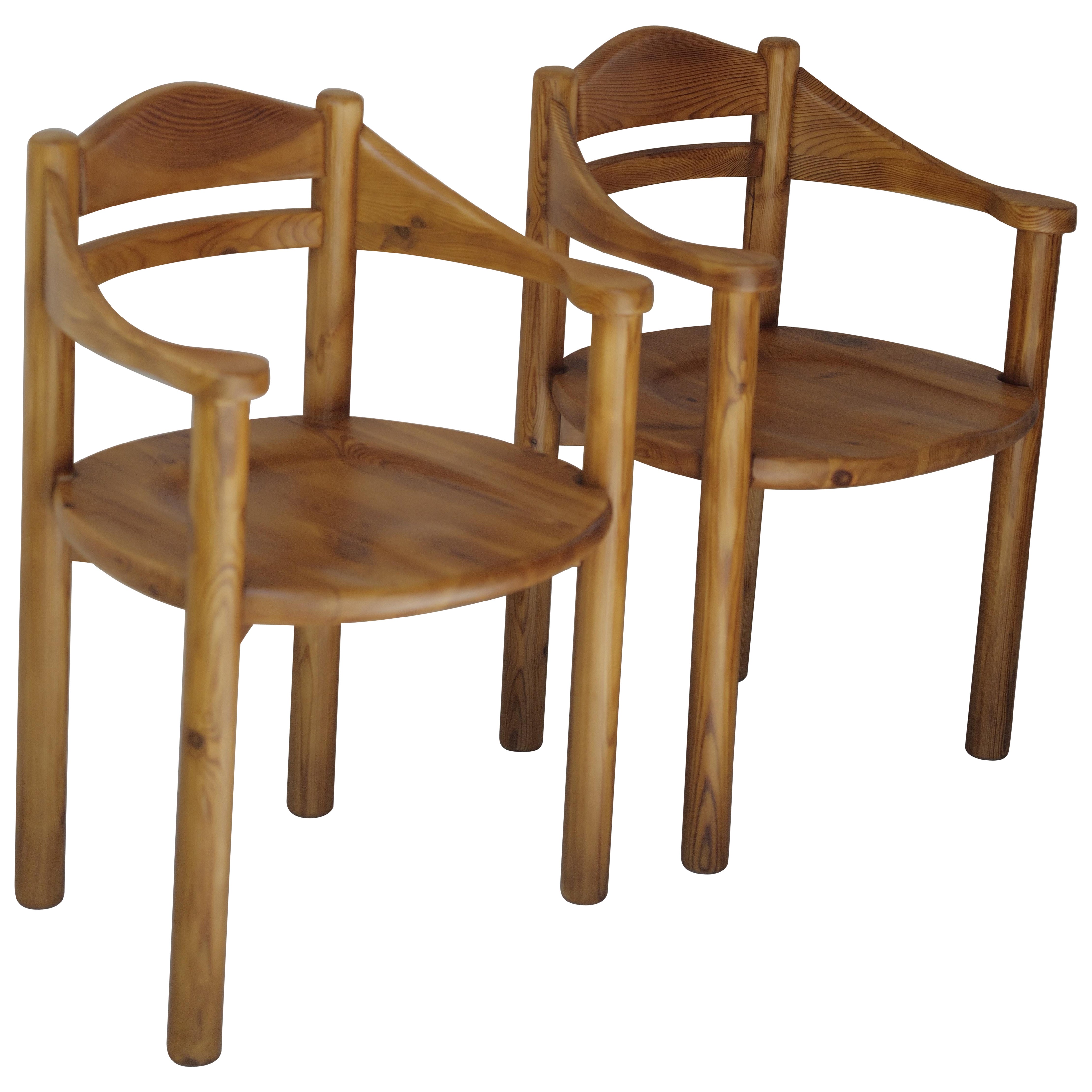 Rainer Daumiller Soaped Pine Armchair – Sculptural Danish Design, 1977