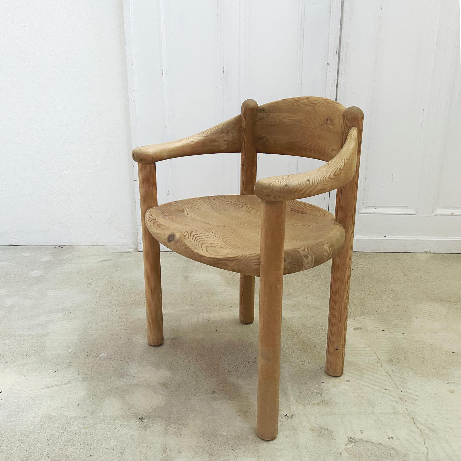 Late 20th Century Rainer Daumiller Solid Pine Chairs, Set of 4, 1970s For Sale
