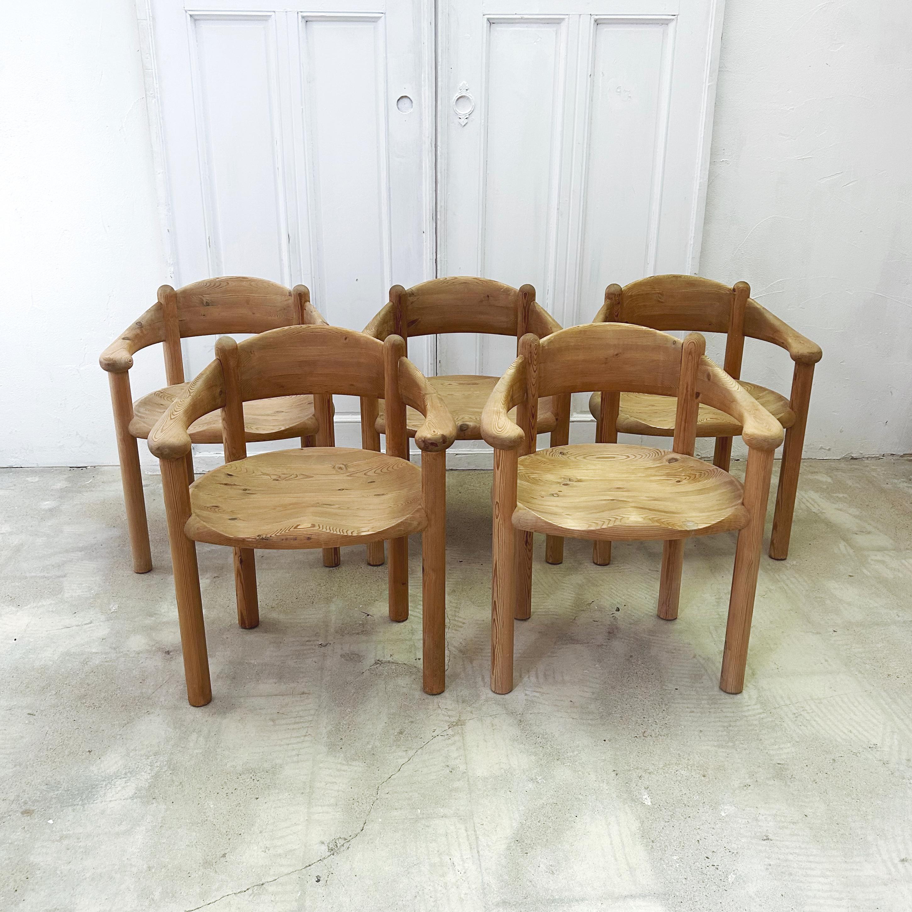 Rainer Daumiller Solid Pine Chairs, Set of 4, 1970s For Sale 3