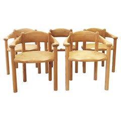 Rainer Daumiller-Stühle aus massivem Kiefernholz, 5er-Set, 1970er Jahre