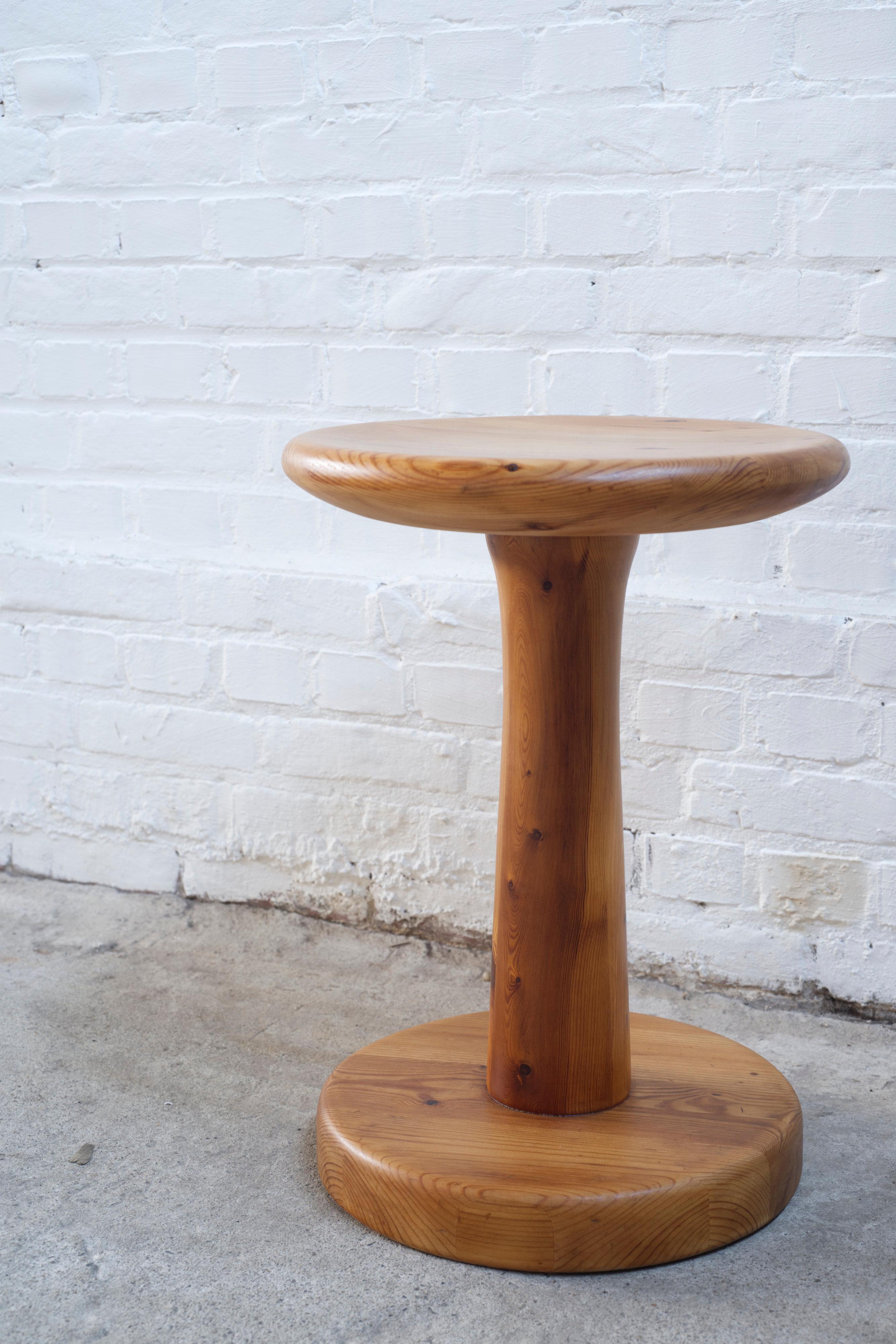 Rainer Daumiller Solid Pine Stool, Hirtshals Savværk, Denmark, 1960s For Sale 1