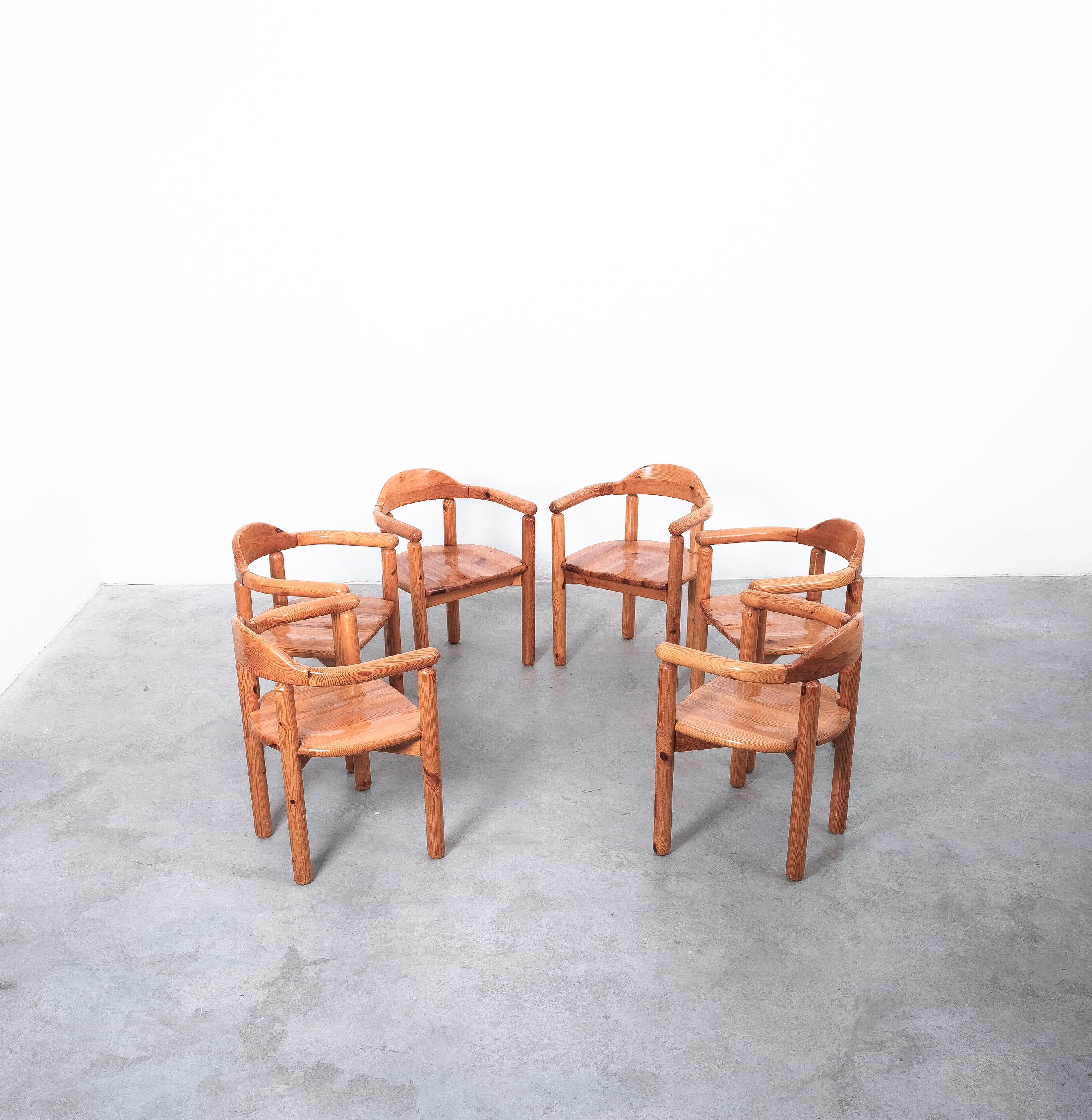 Rainer Daumiller Solid Pine Wood Dining Chairs '2' Danish Design, 1970 For Sale 5