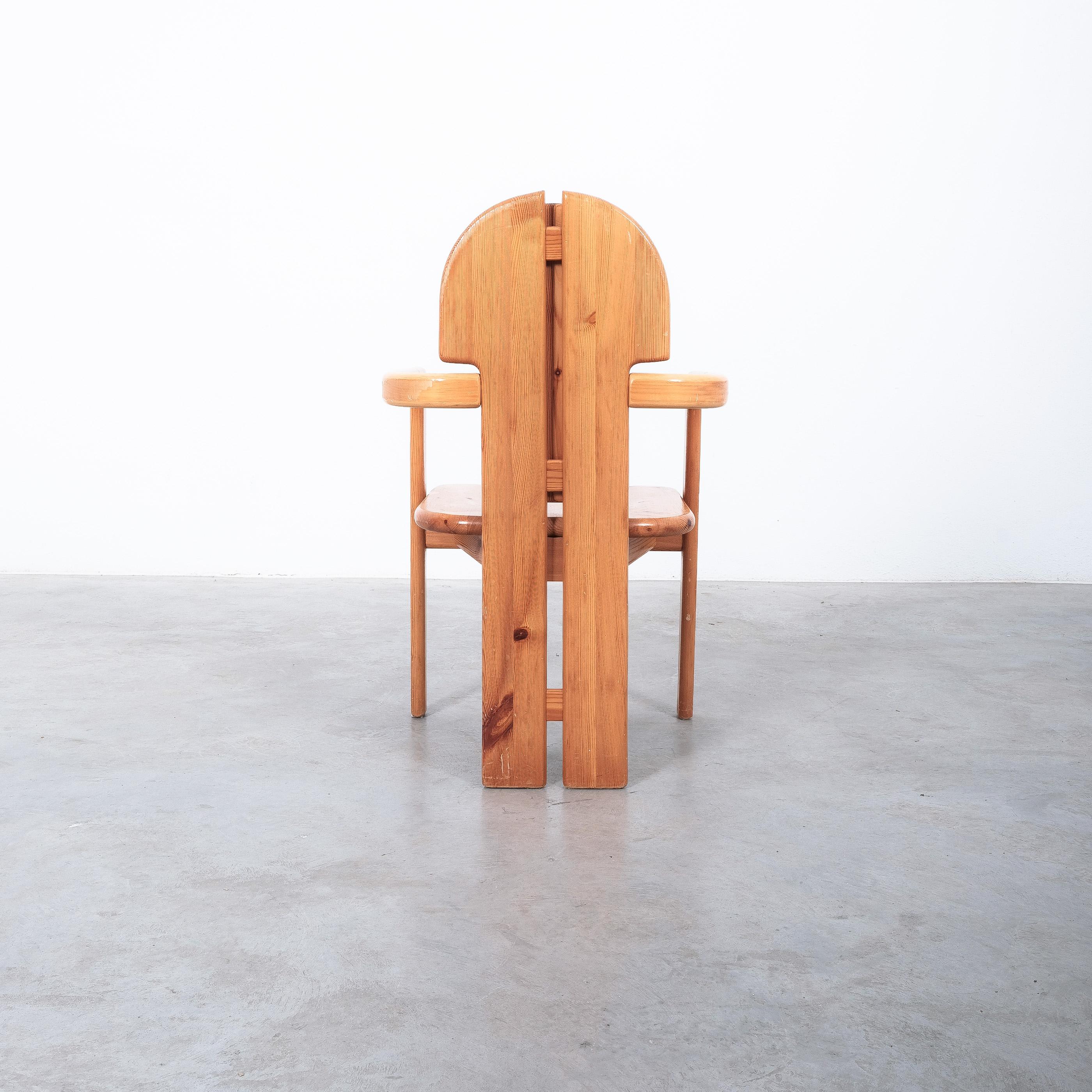 Postmoderne Chaises de salle à manger Rainer Daumiller « 2 » en bois de pin massif au design danois, 1970 en vente