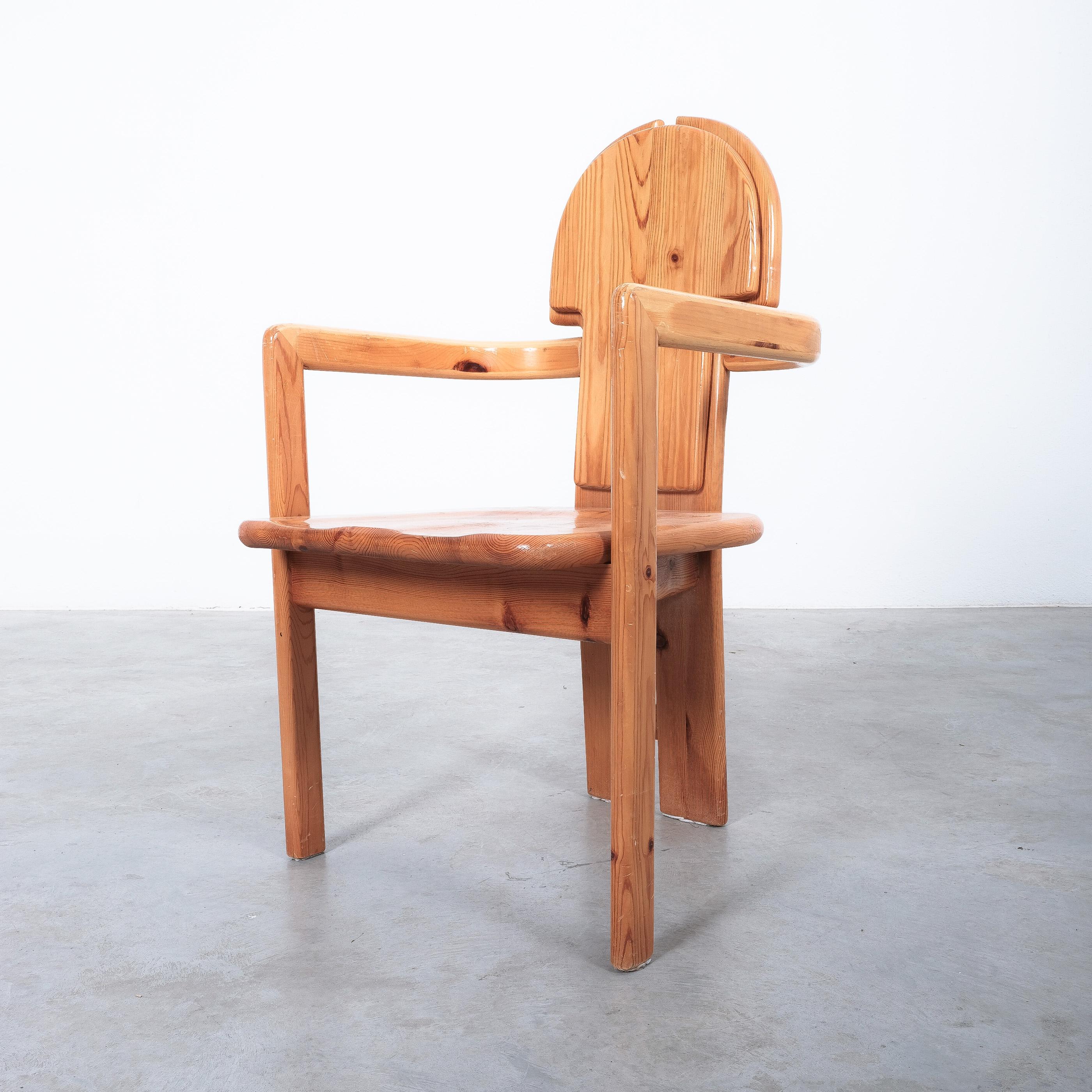 Fin du 20e siècle Chaises de salle à manger Rainer Daumiller « 2 » en bois de pin massif au design danois, 1970 en vente