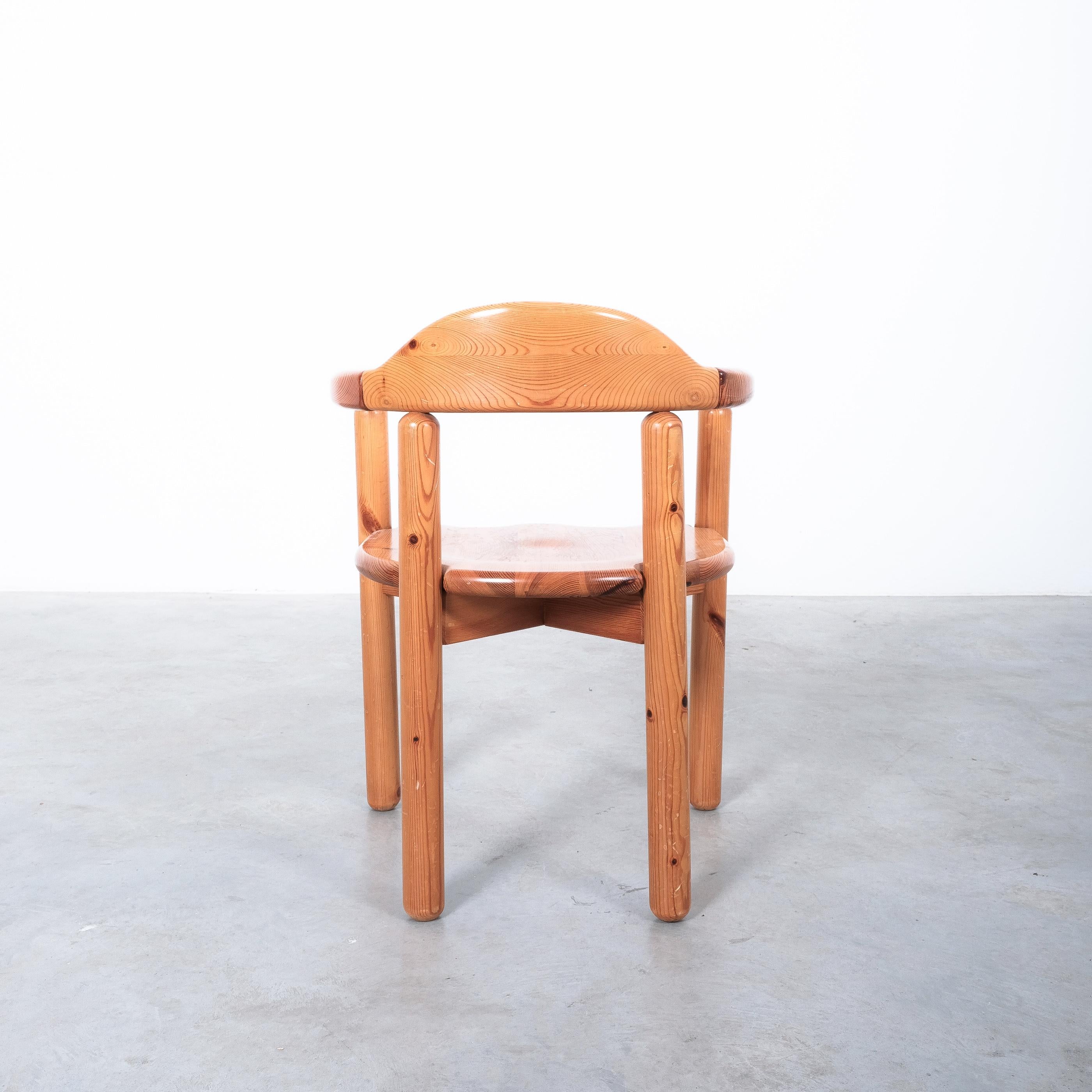 Rainer Daumiller Solid Pine Wood Dining Chairs '6' Danish Design, 1970 For Sale 5