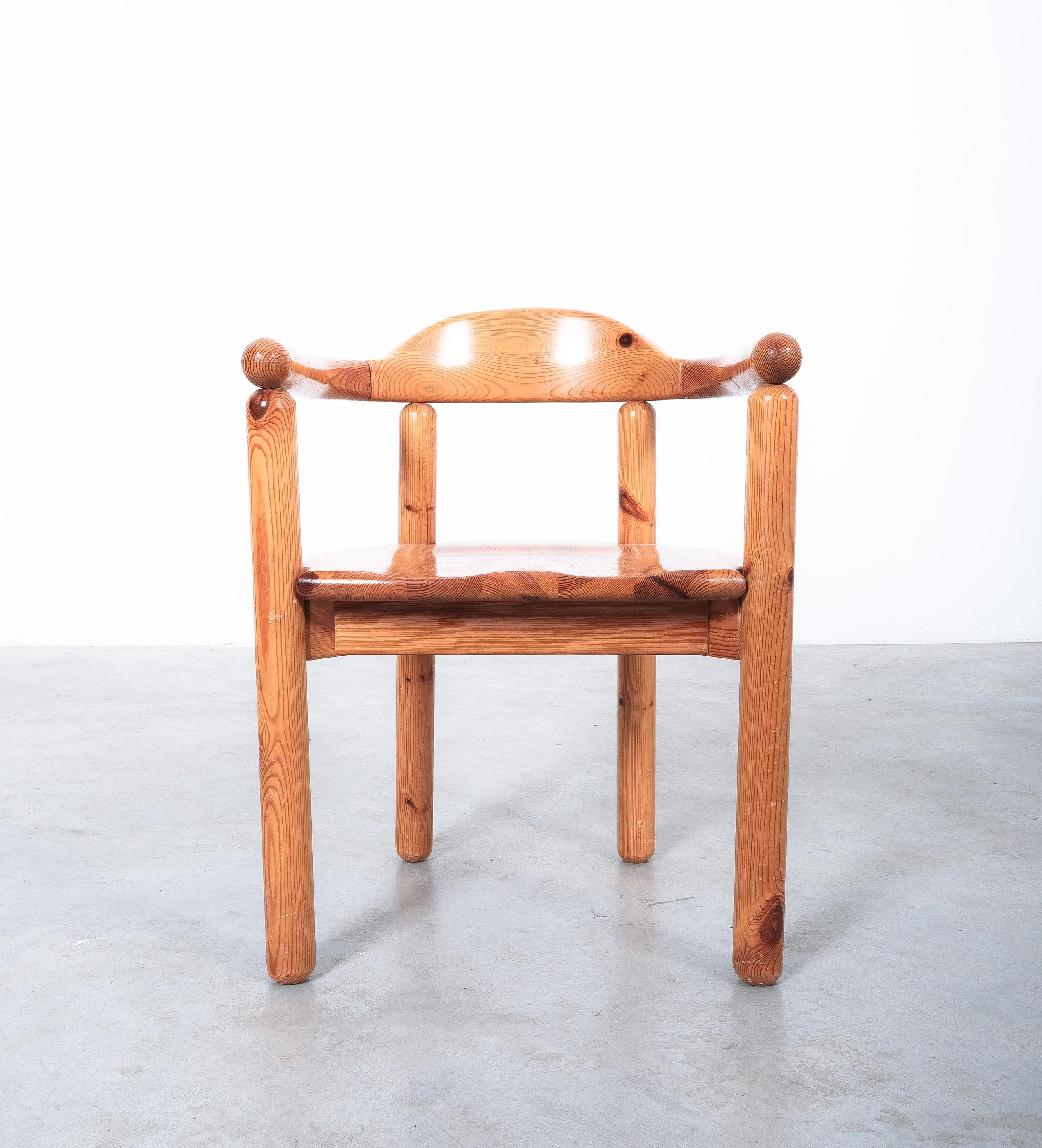 Rainer Daumiller Solid Pine Wood Dining Chairs '6' Danish Design, 1970 For Sale 4