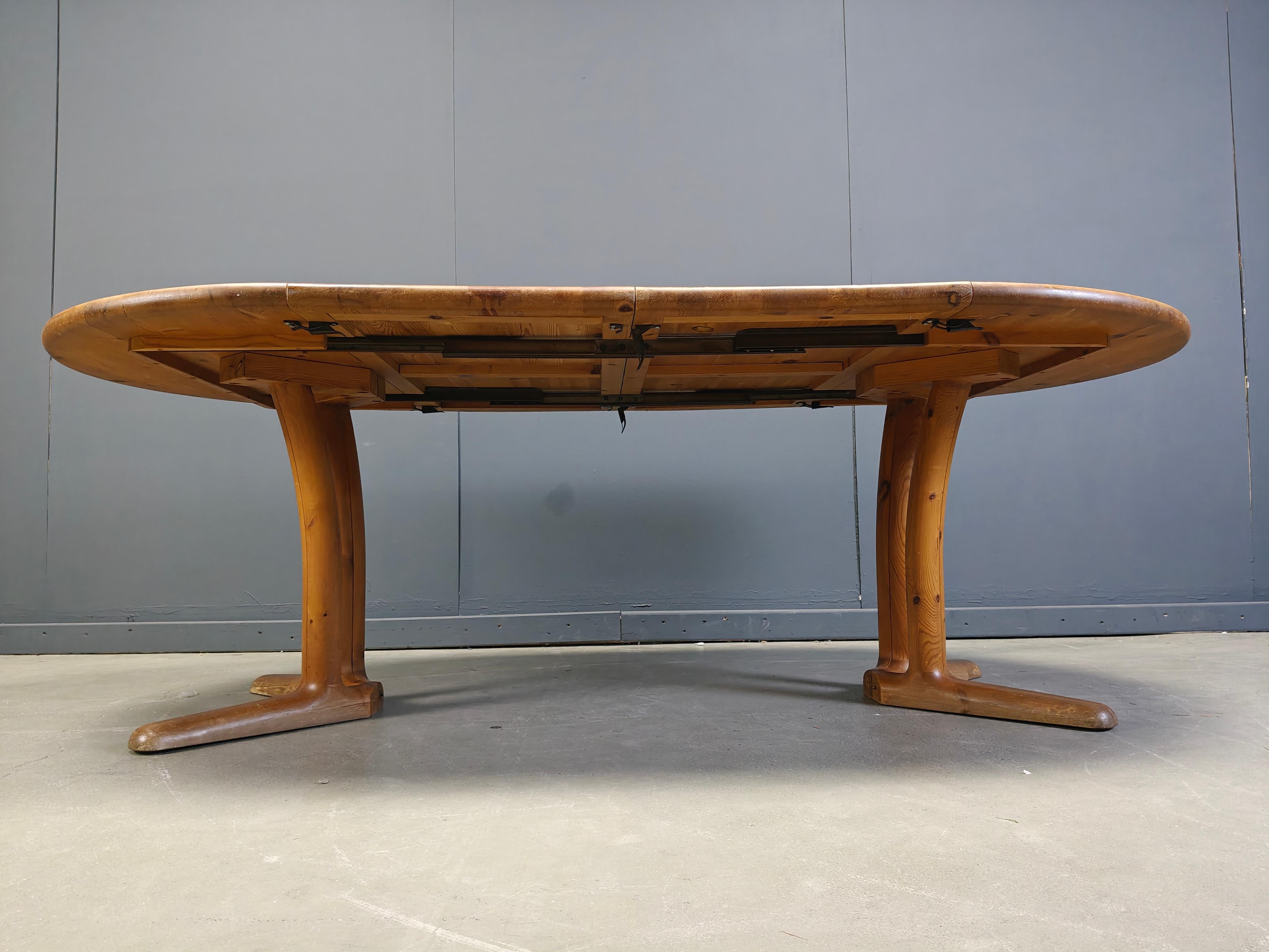 Table de salle à manger extensible en pin de style Rainer Daumiller, 1970 Bon état - En vente à Leuven, Vlaams Gewest