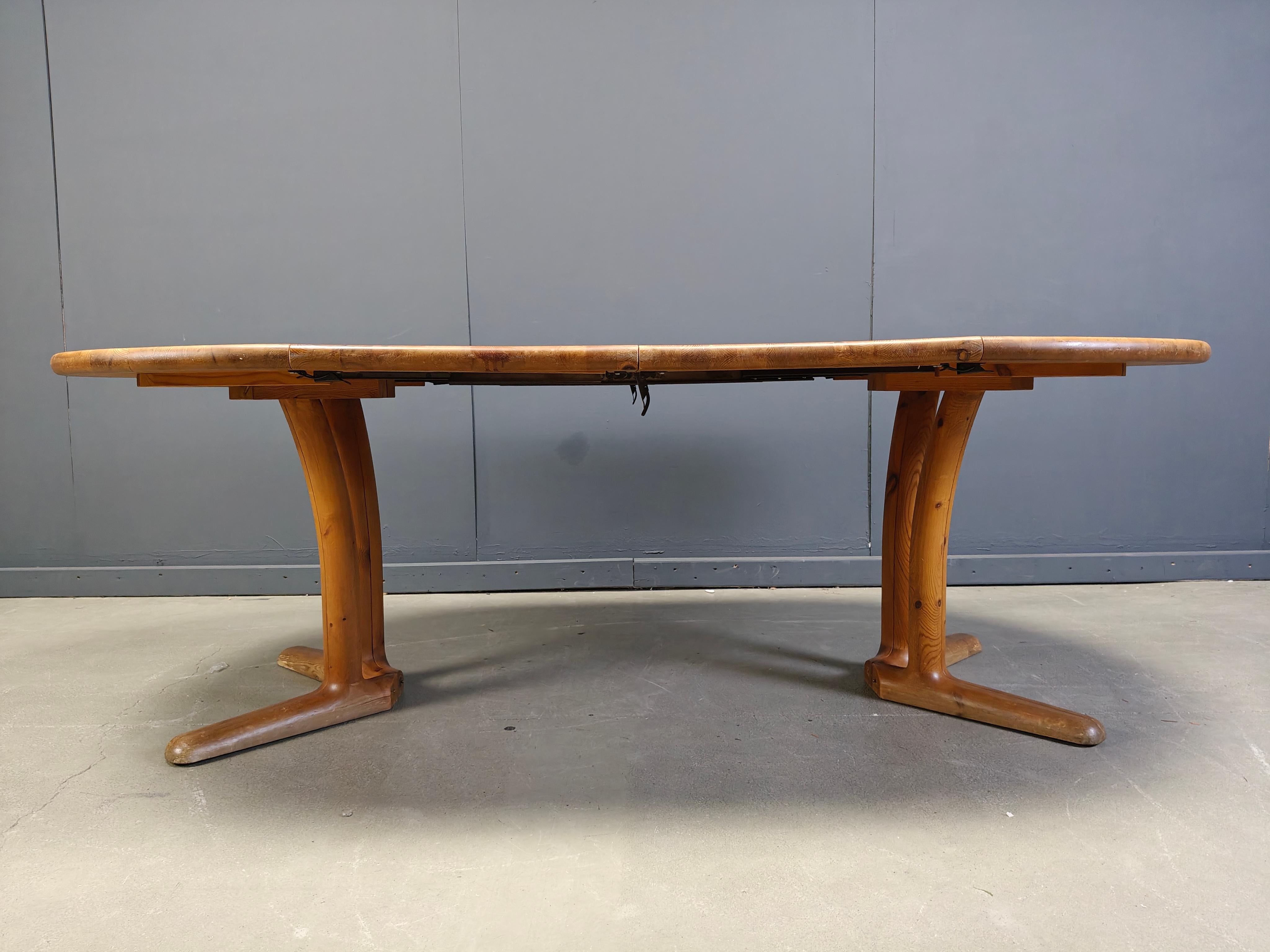Fin du 20e siècle Table de salle à manger extensible en pin de style Rainer Daumiller, 1970 en vente