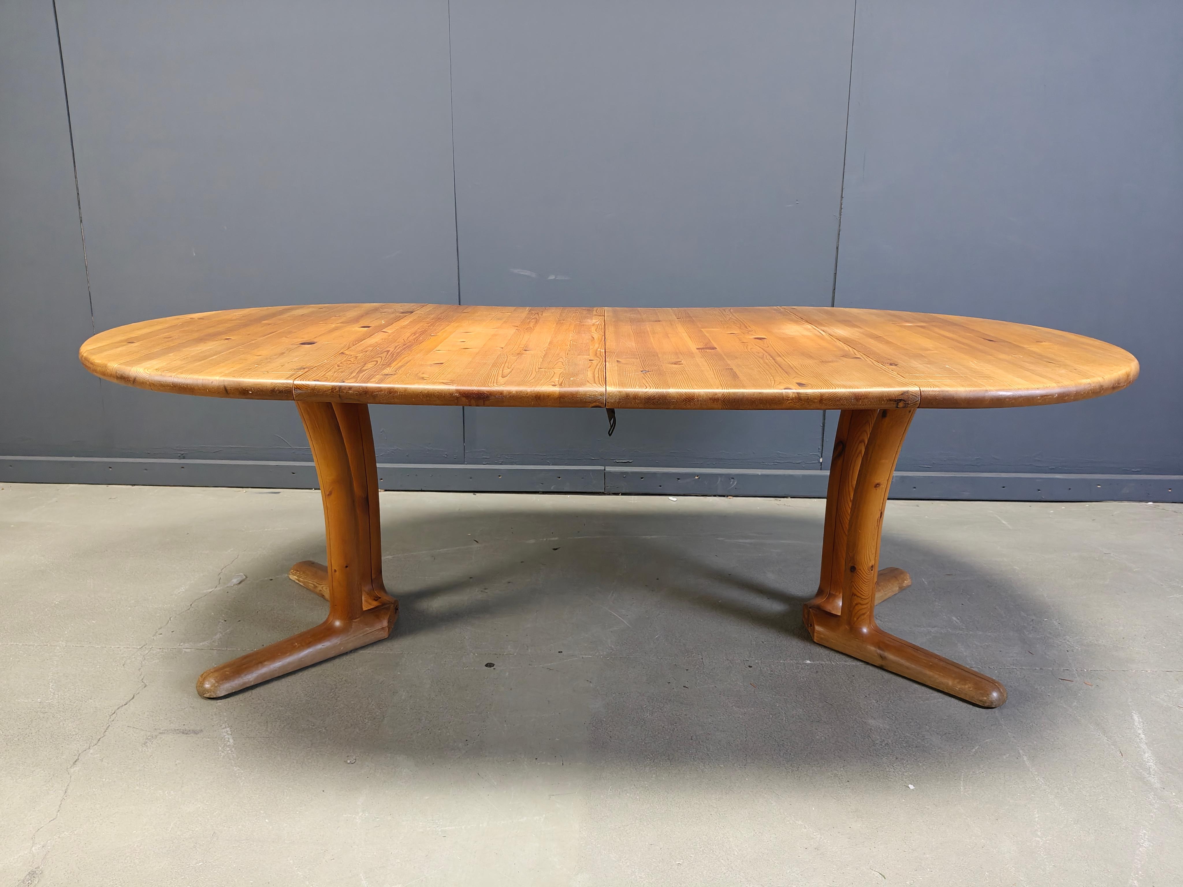 Pin Table de salle à manger extensible en pin de style Rainer Daumiller, 1970 en vente