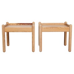 Retro Rainer Daumiller Style Pair of Side Tables of Solid Pine Denmark, 1970s