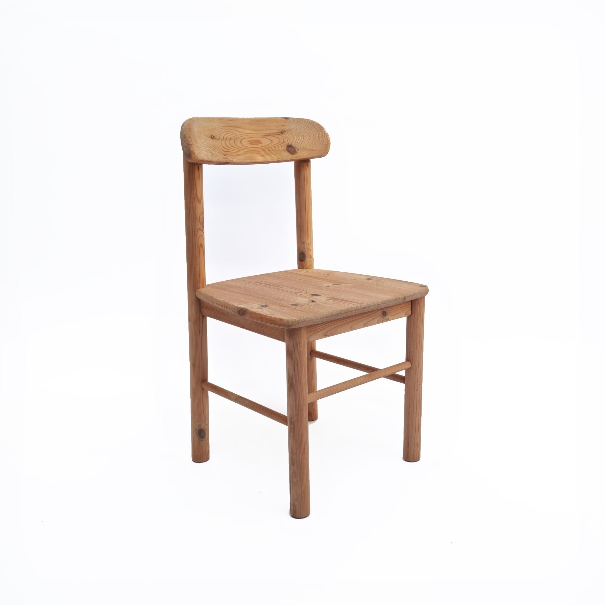 Mid-Century Modern Rainer Daumiller Style Pine Chair, 1970s '4 Pieces Available' For Sale