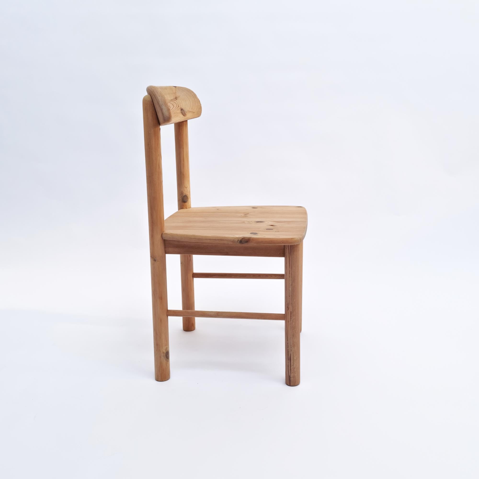 Rainer Daumiller Style Pine Chair, 1970s '4 Pieces Available' In Good Condition For Sale In Hilversum, NL