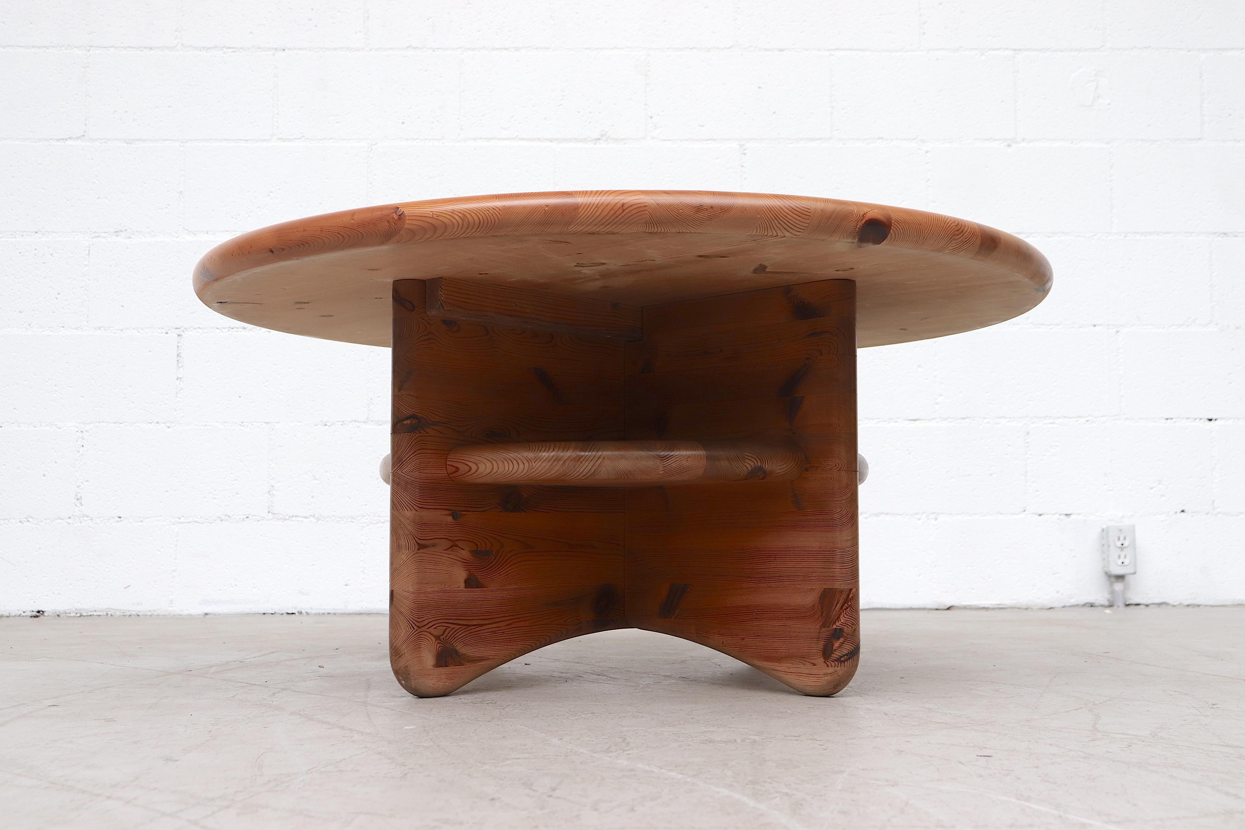 Mid-Century Modern Rainer Daumiller Style Pine Coffee Table