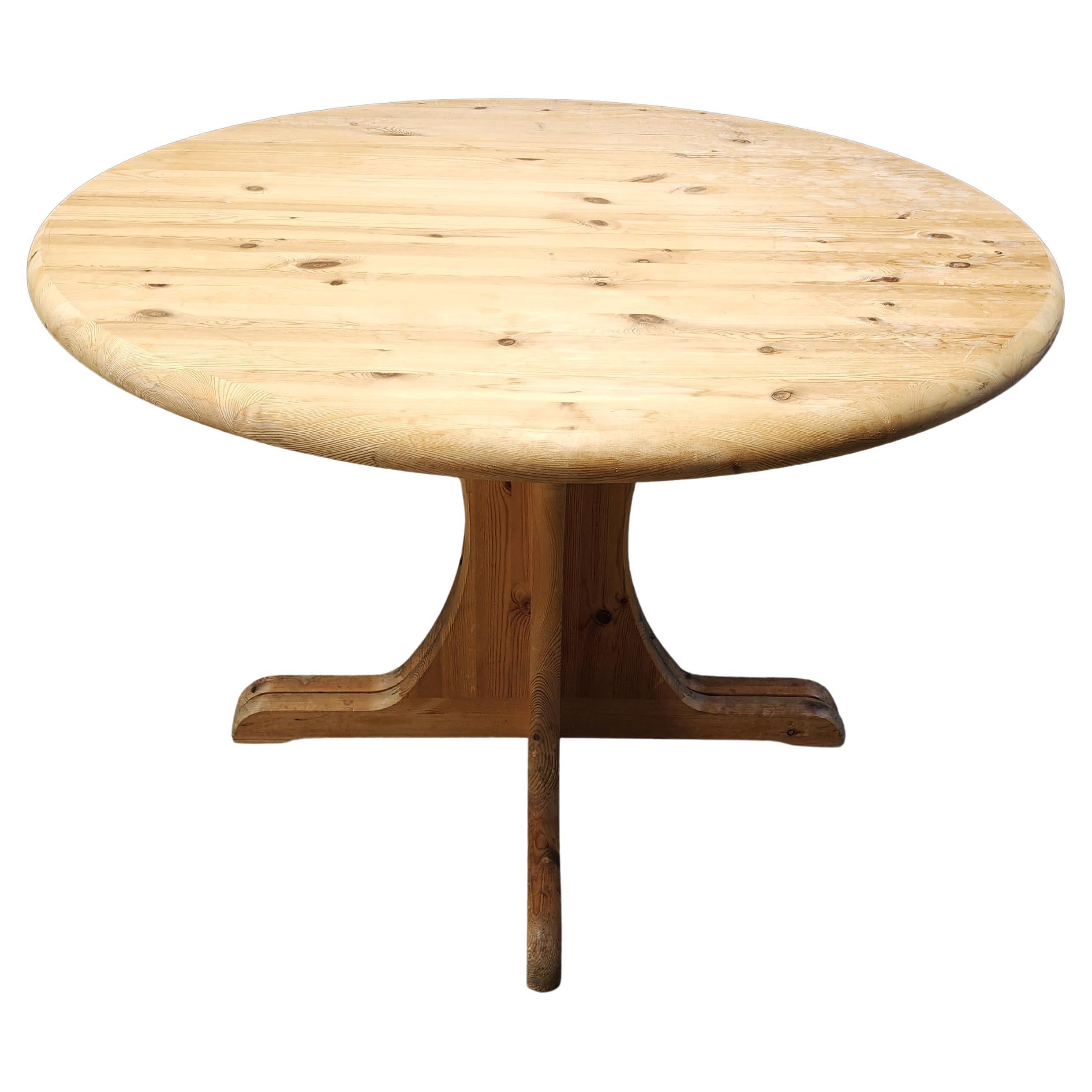 Table de salle à manger en pin de style Rainer Daumiller, 1970