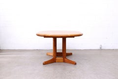 Rainer Daumiller Style Round-to-Oval Pine Dining Table with Leaf
