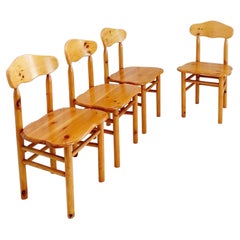 Set di 4 sedie brutaliste in pino in stile Rainer Daumiller