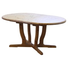Mesa de comedor de madera de pino maciza extensible estilo Rainer Daumiller, años 80 Dyrlund