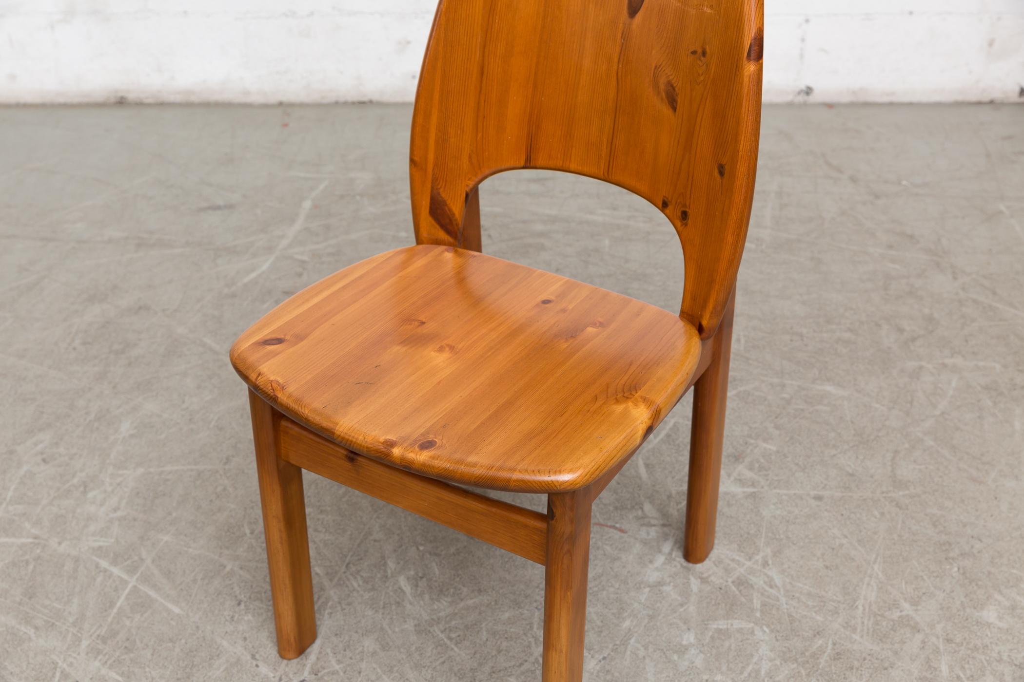 Mid-20th Century Rainer Daumiller Style Solid Pine Dining Chairs