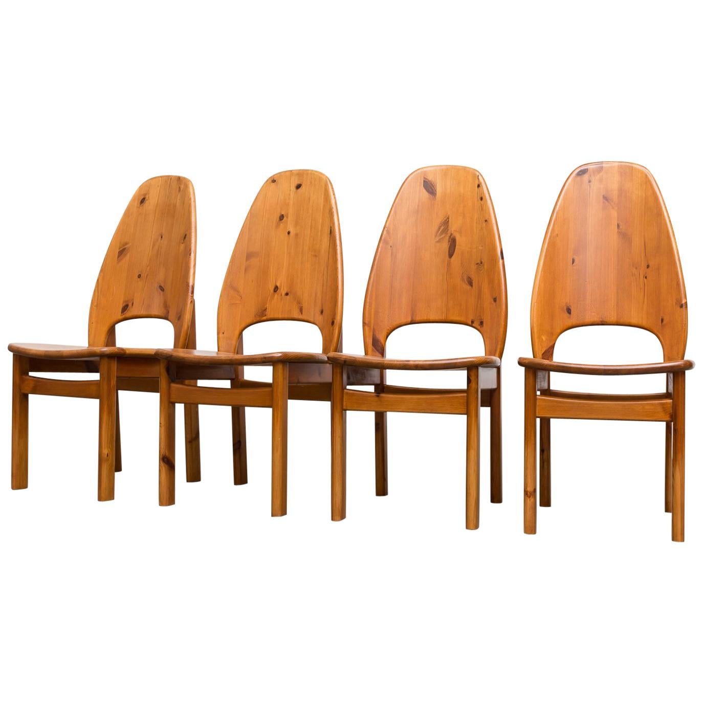 Rainer Daumiller Style Solid Pine Dining Chairs