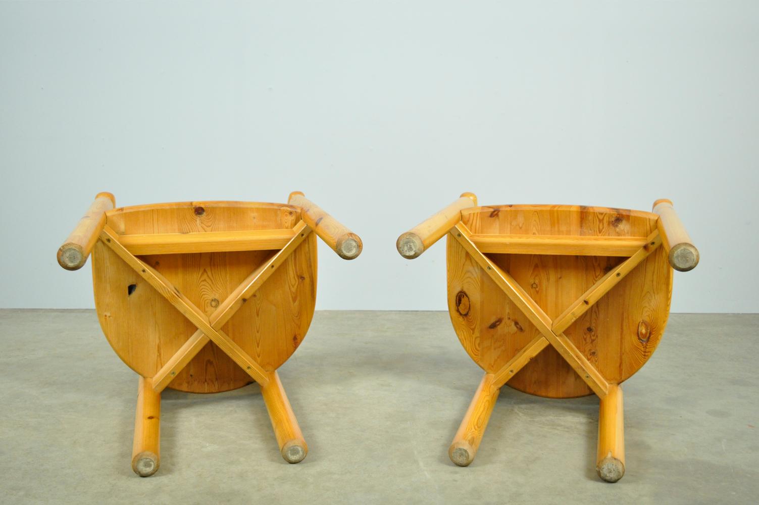RAINER DAUMILLER / vintage dining chairs in solid pine, 1970s Denmark For Sale 3