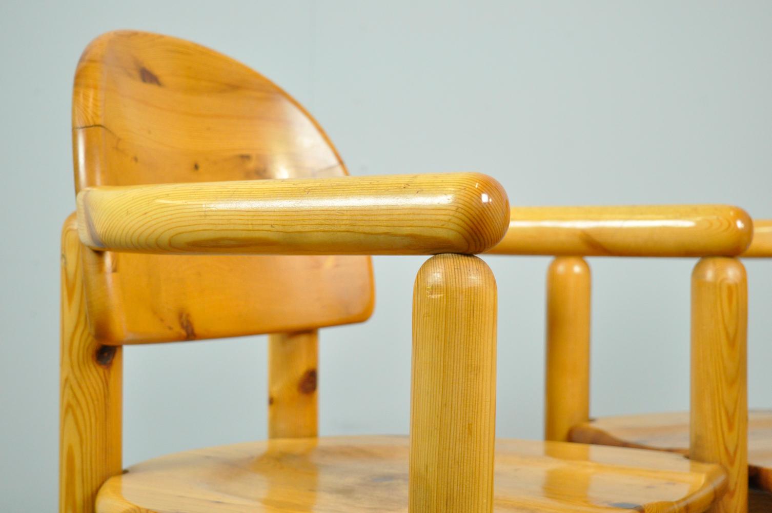 Late 20th Century RAINER DAUMILLER / vintage dining chairs in solid pine, 1970s Denmark For Sale