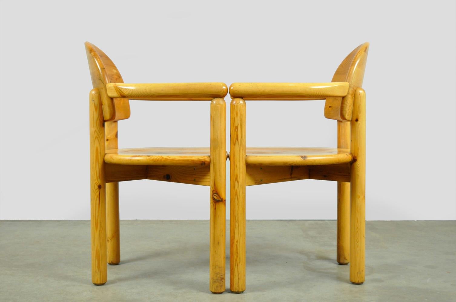 Pine RAINER DAUMILLER / vintage dining chairs in solid pine, 1970s Denmark For Sale