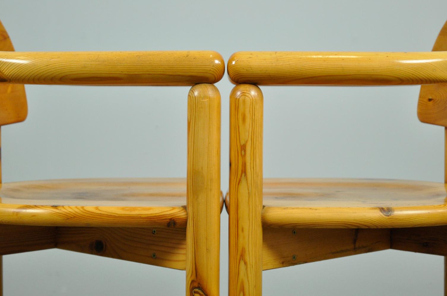 RAINER DAUMILLER / vintage dining chairs in solid pine, 1970s Denmark For Sale 1