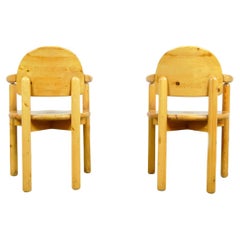 RAINER DAUMILLER / vintage dining chairs in solid pine, 1970s Denmark