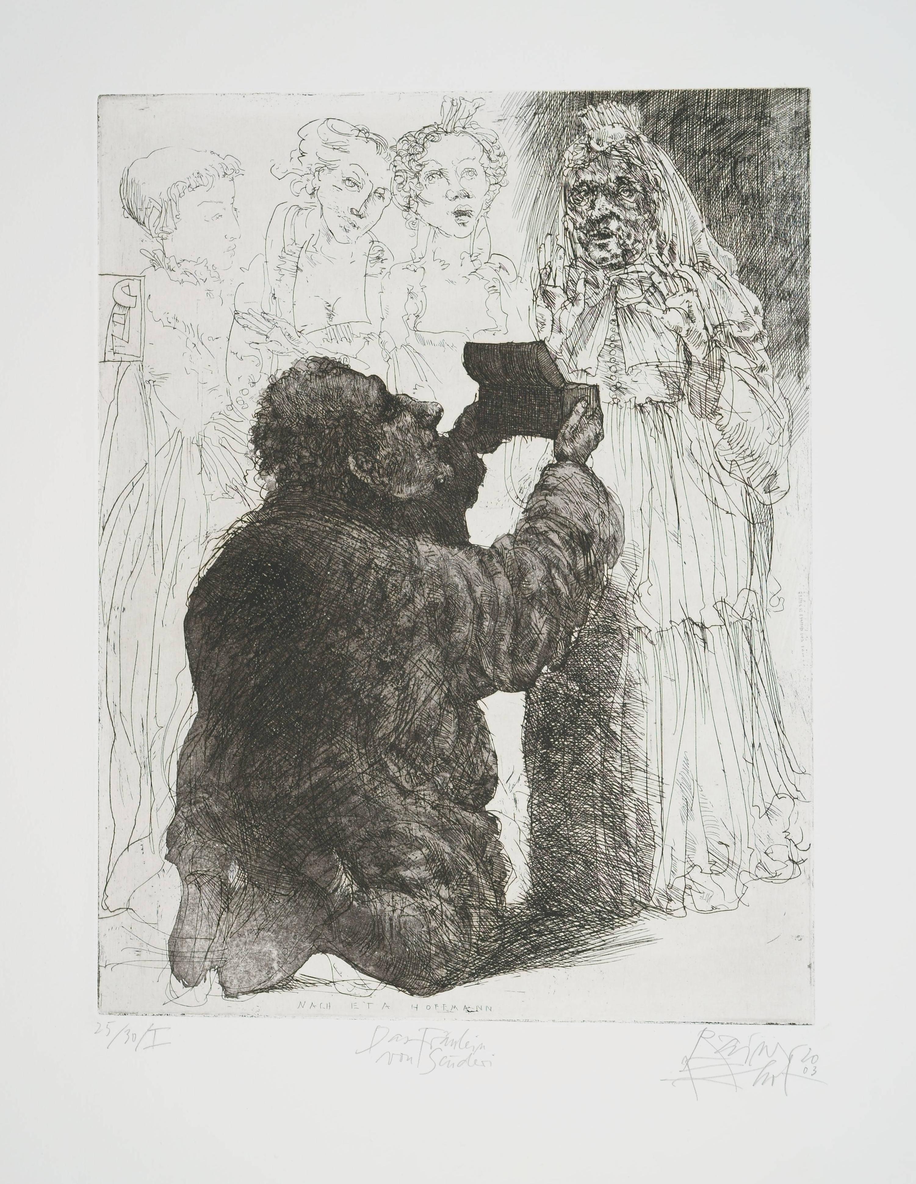 Carpeta gráfica para E. T. A. Hoffmann 'Señorita de Scuderi', 2003 - Print Realista de Rainer Ehrt