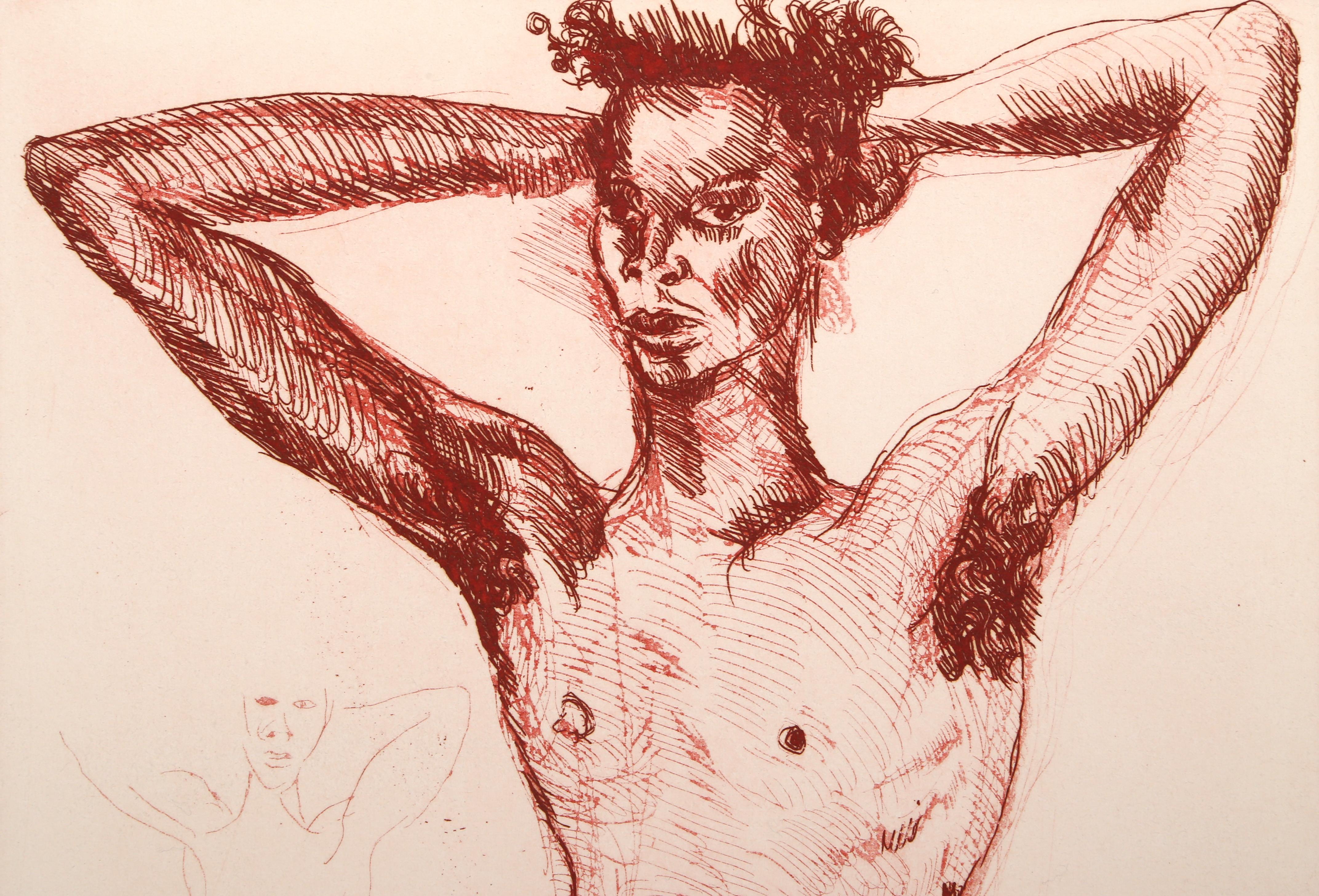 Shaun Series, Nude Etching by Rainer Fetting For Sale 3