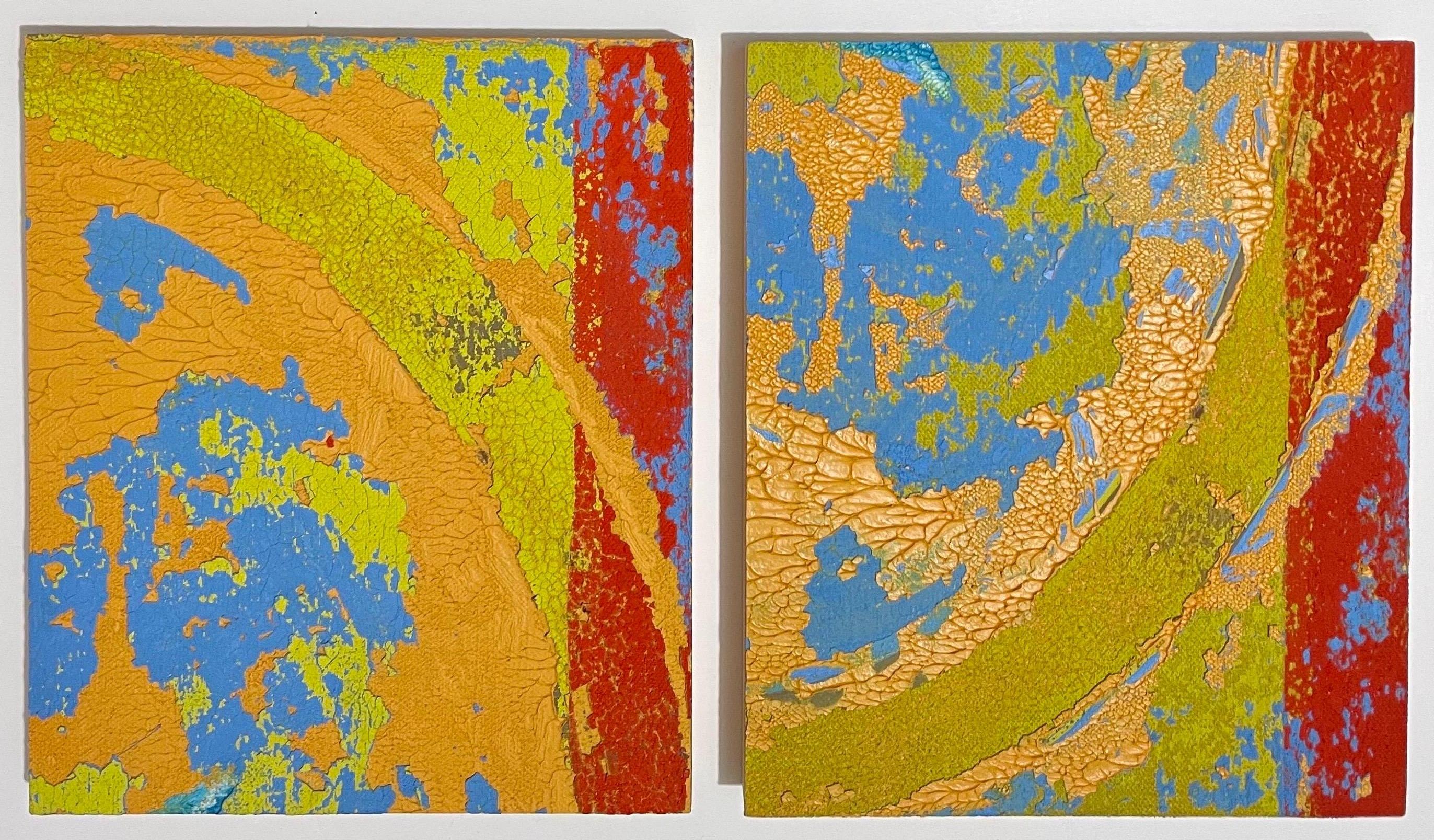 Contact Painting Twins Abstract Expressionist Diptych OIl Painting Rainer Gross For Sale 12