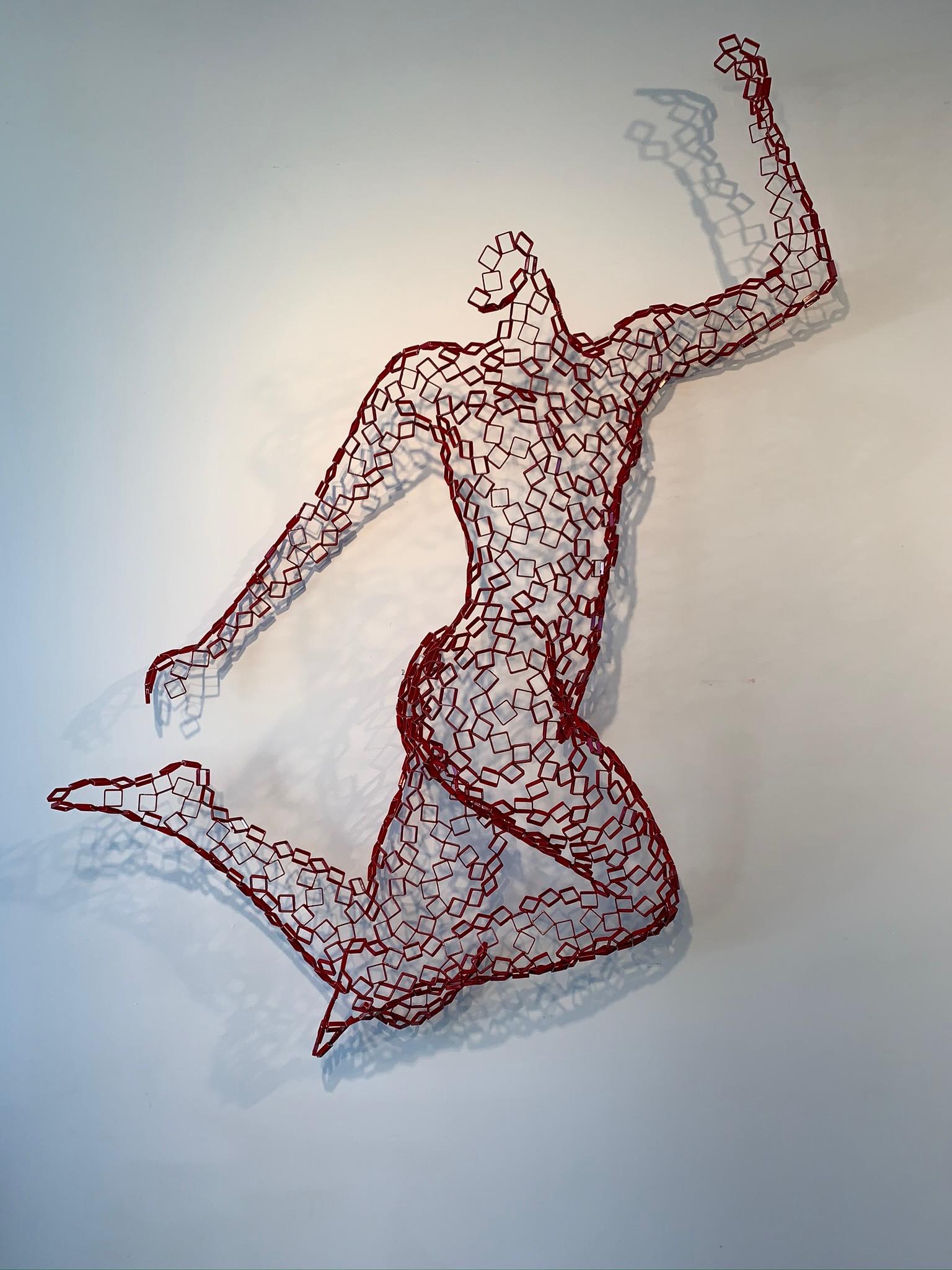 Dancer AR, Red - Sculpture by Rainer Lagemann