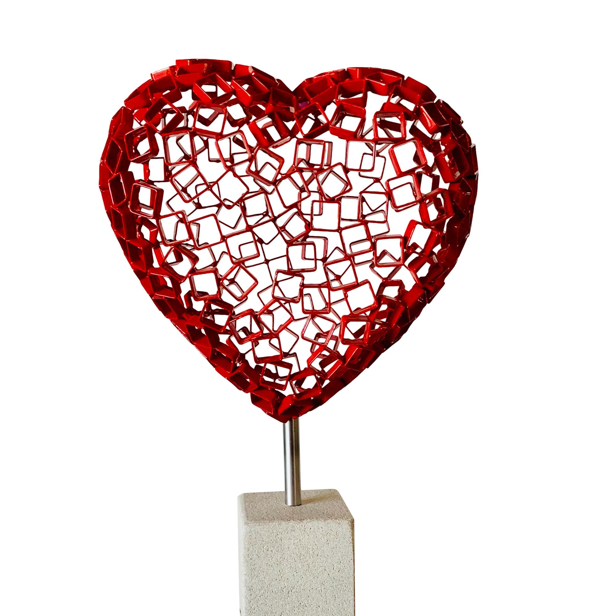 Diamond Love (red) - Sculpture by Rainer Lagemann