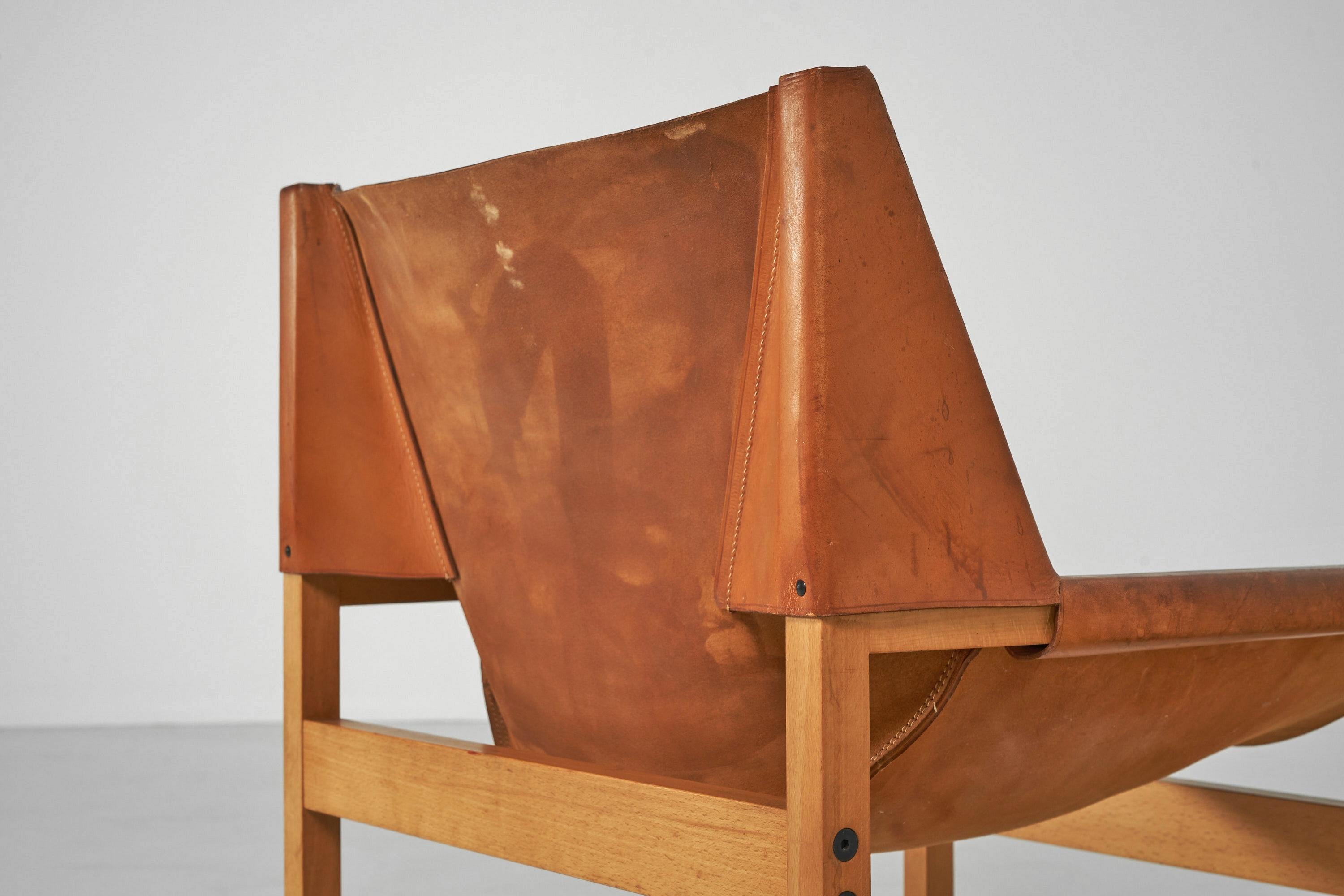 Très belle chaise minimaliste dite 'Calle' modèle n° 320 conçue par Rainer Schell et fabriquée par Franz Schlapp, Allemagne 1964. Cette chaise longue a été conçue par l'architecte Rainer Schell en 1964 pour le fabricant allemand Franz Schlapp Möbel.