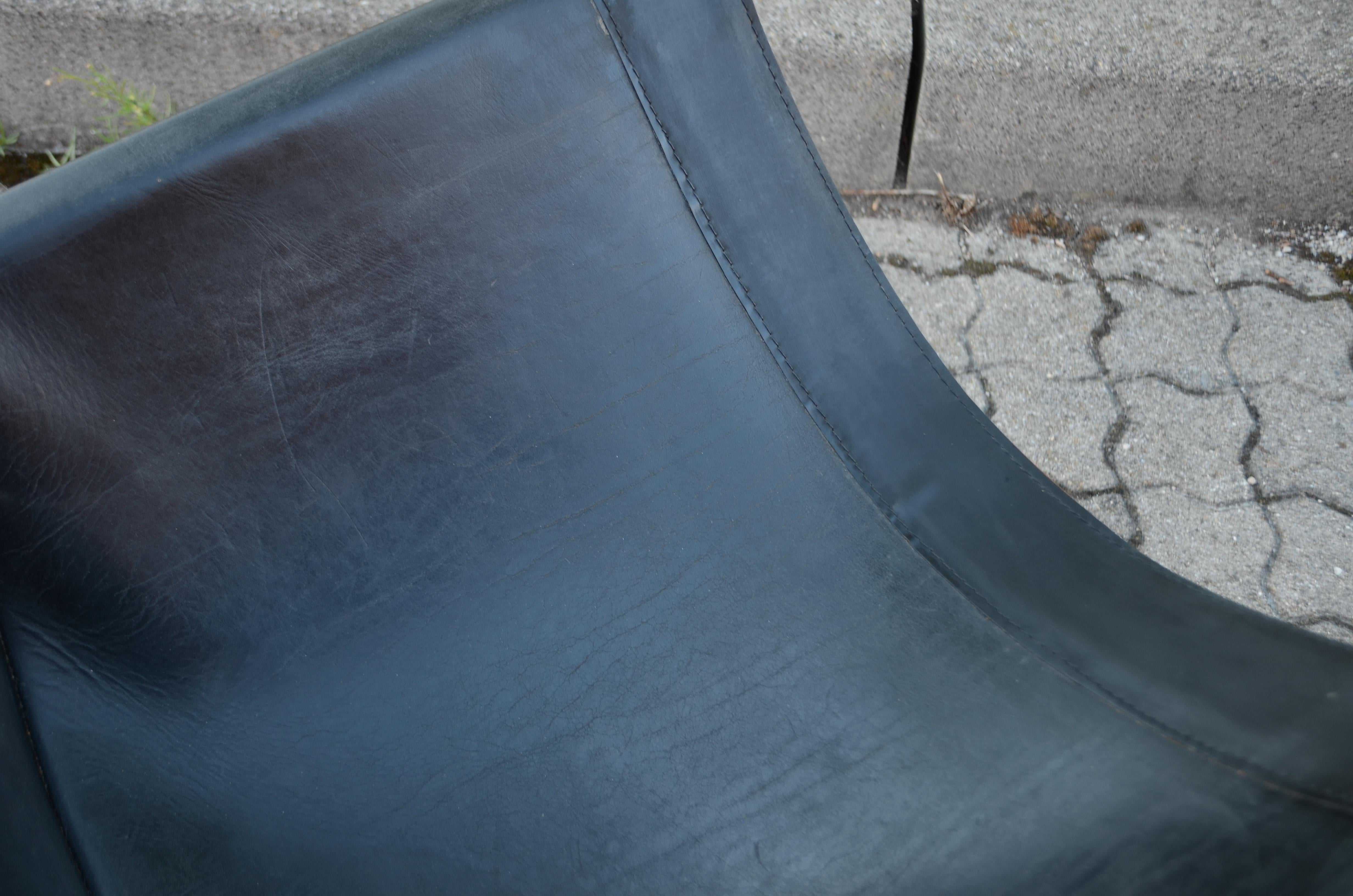 Rainer Schell für Schlapp Möbel Modell Canto Shell Chair aus Sattelleder, 1964 im Angebot 4