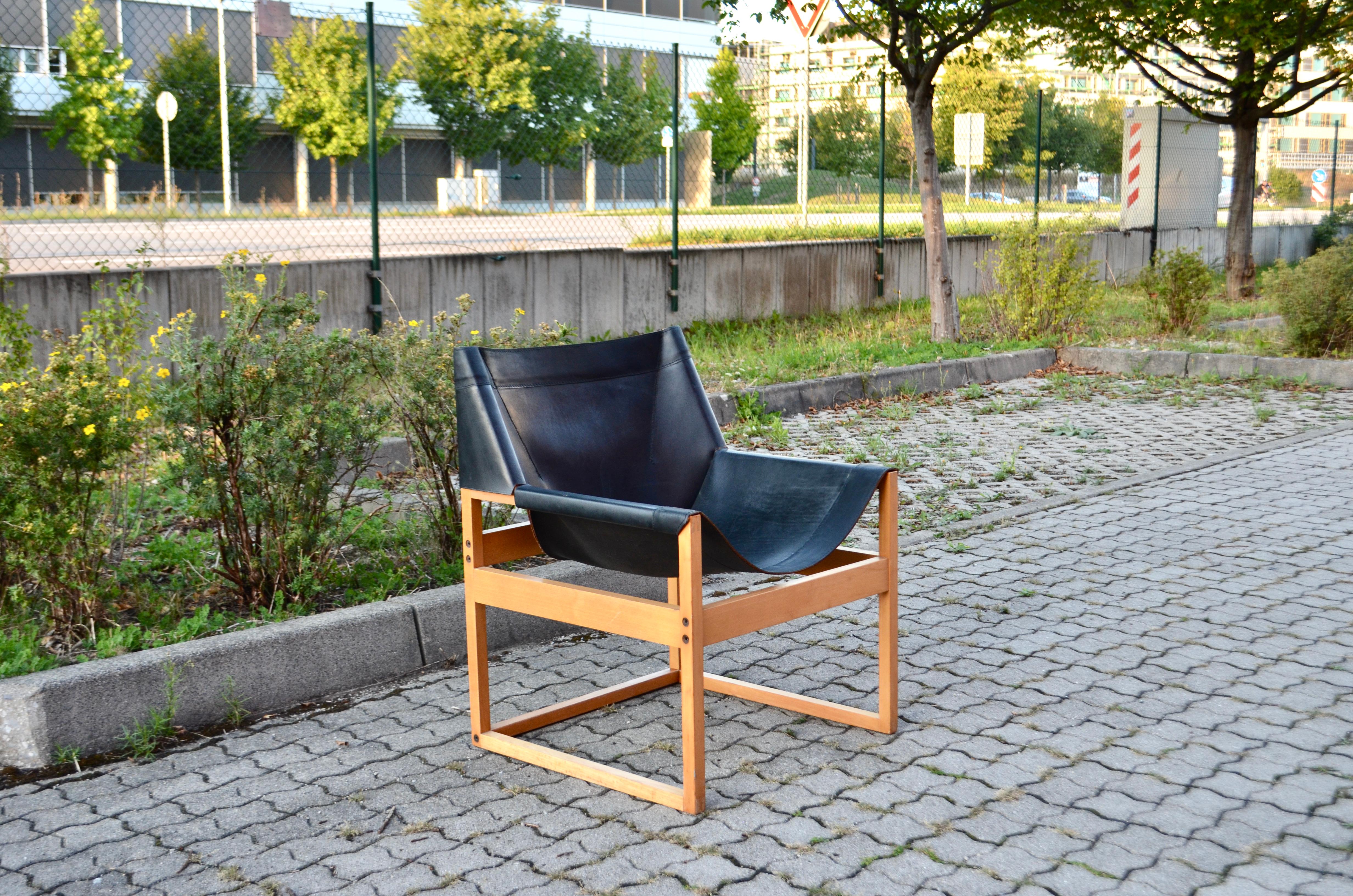German Rainer Schell for Schlapp Möbel Modell Canto Shell Chair Saddle Leather, 1964 For Sale