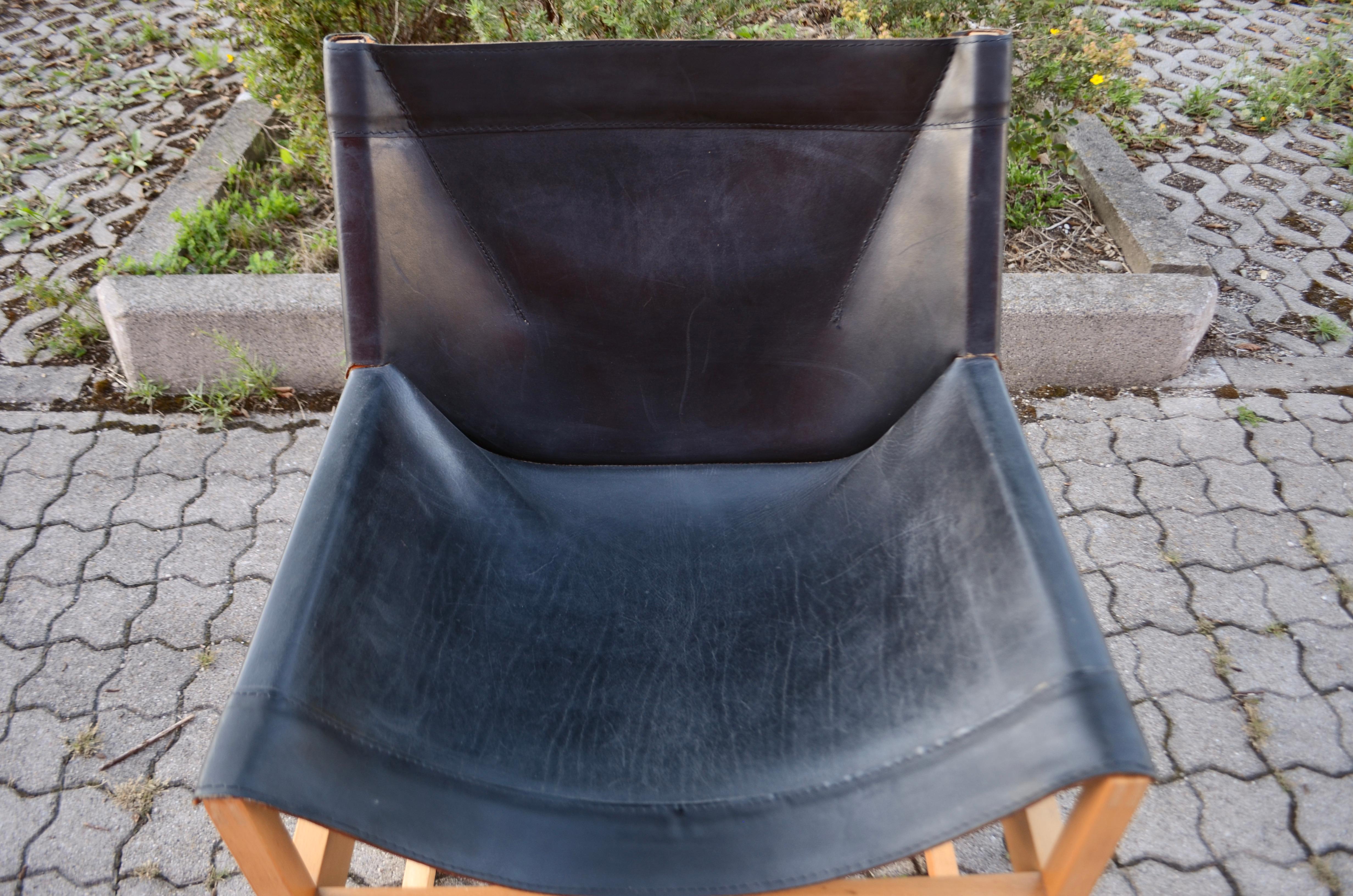 Lacquered Rainer Schell for Schlapp Möbel Modell Canto Shell Chair Saddle Leather, 1964 For Sale