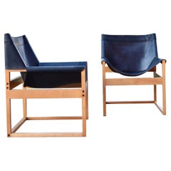 Rainer Schell für Schlapp Möbel Modell Canto Shell Chair aus Sattelleder, 1964