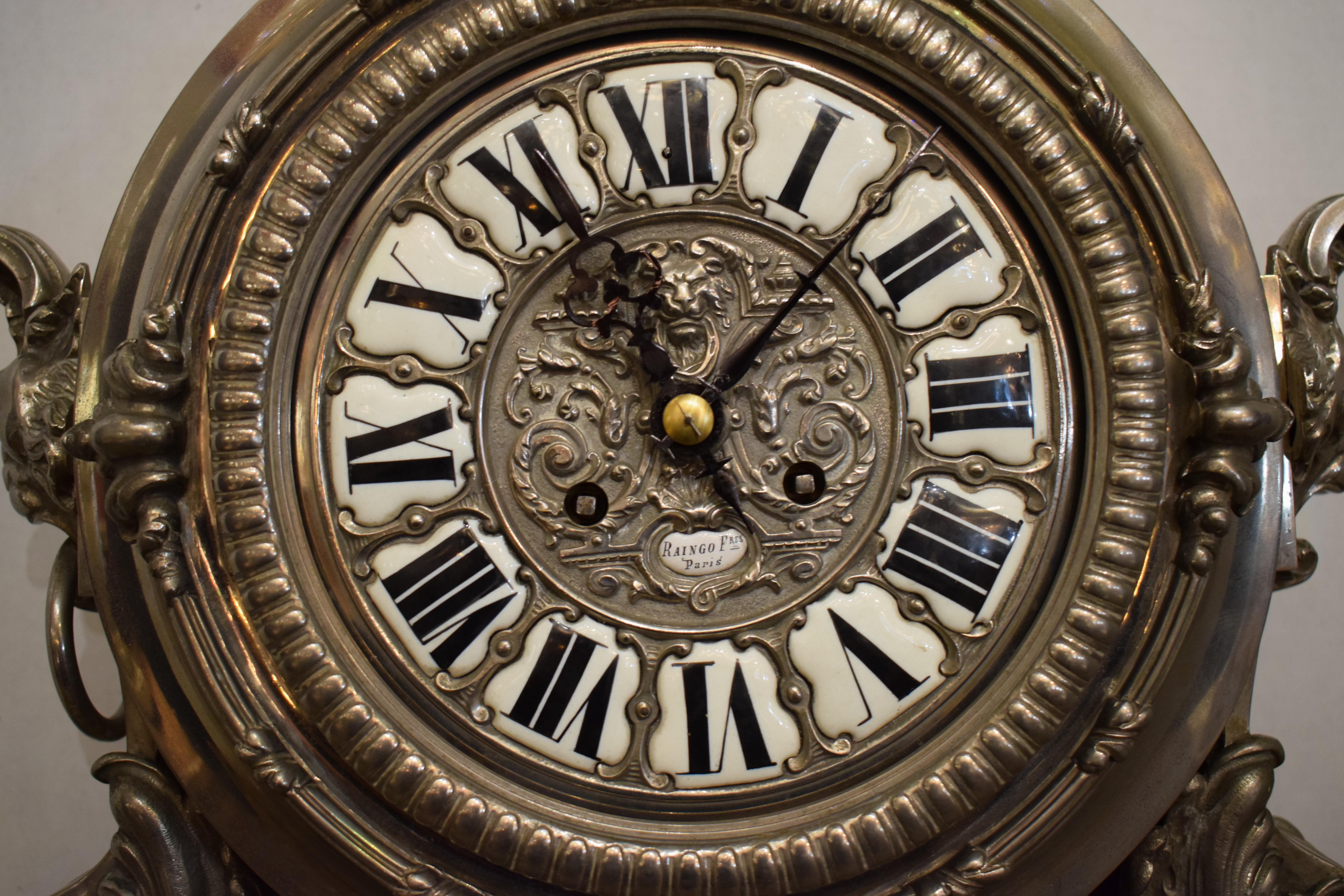 Raingo Freres Mantle Clock For Sale 9
