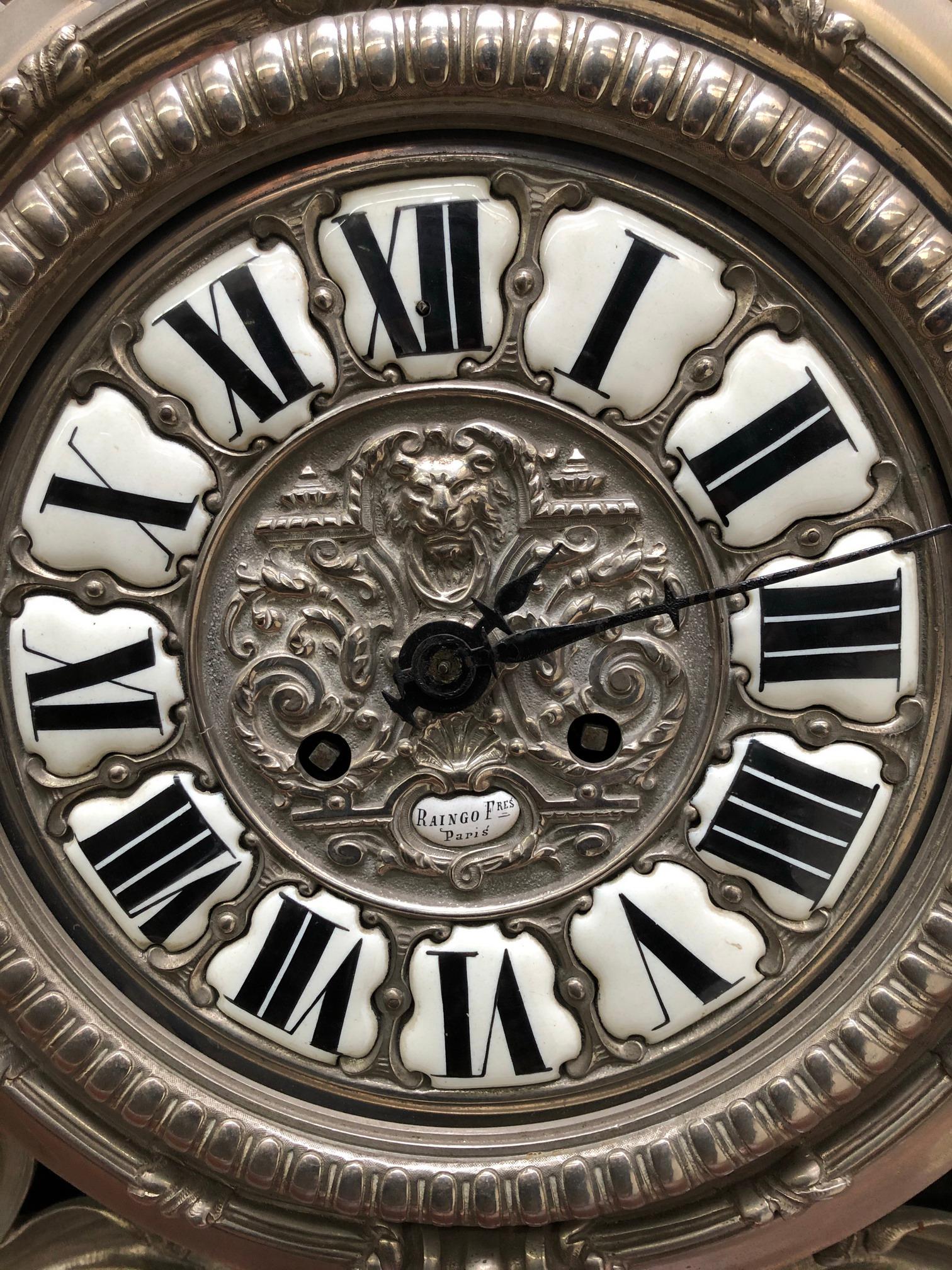 French Raingo Freres Mantle Clock For Sale