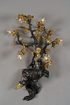Raingo Frères, "The Geisha" Wall-Light, France, circa 1860