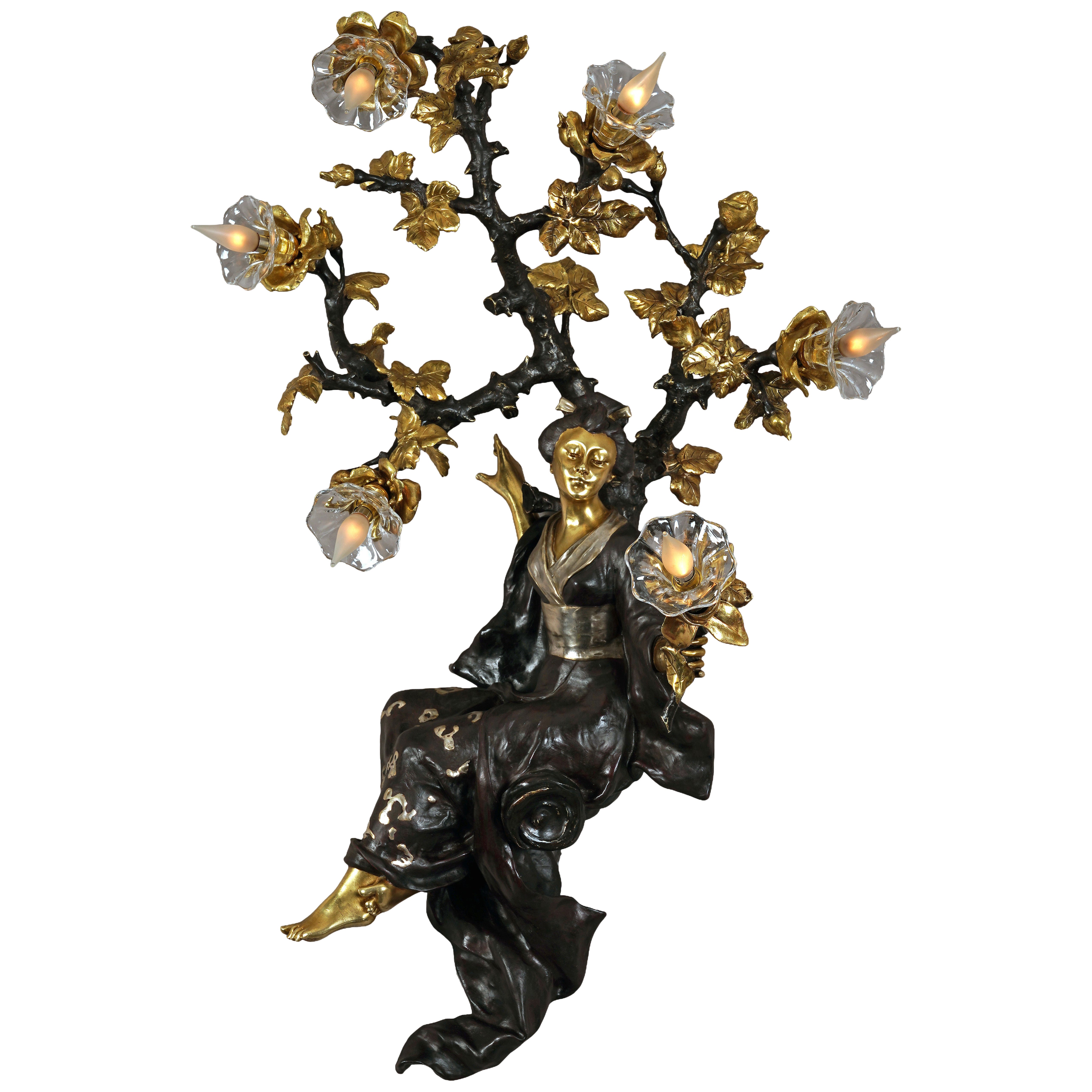 Raingo Frères, Aplique "La Geisha", Francia, hacia 1860 en venta