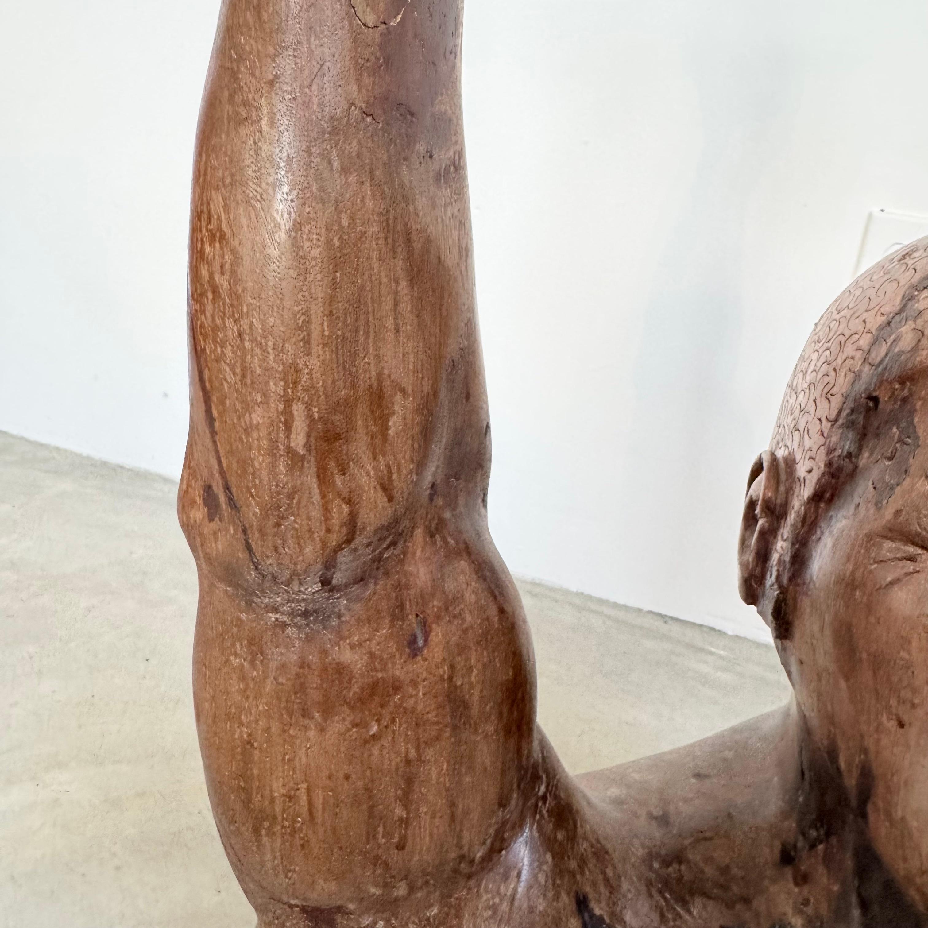 Raised Fist Wood Carving, 1977 USA For Sale 6