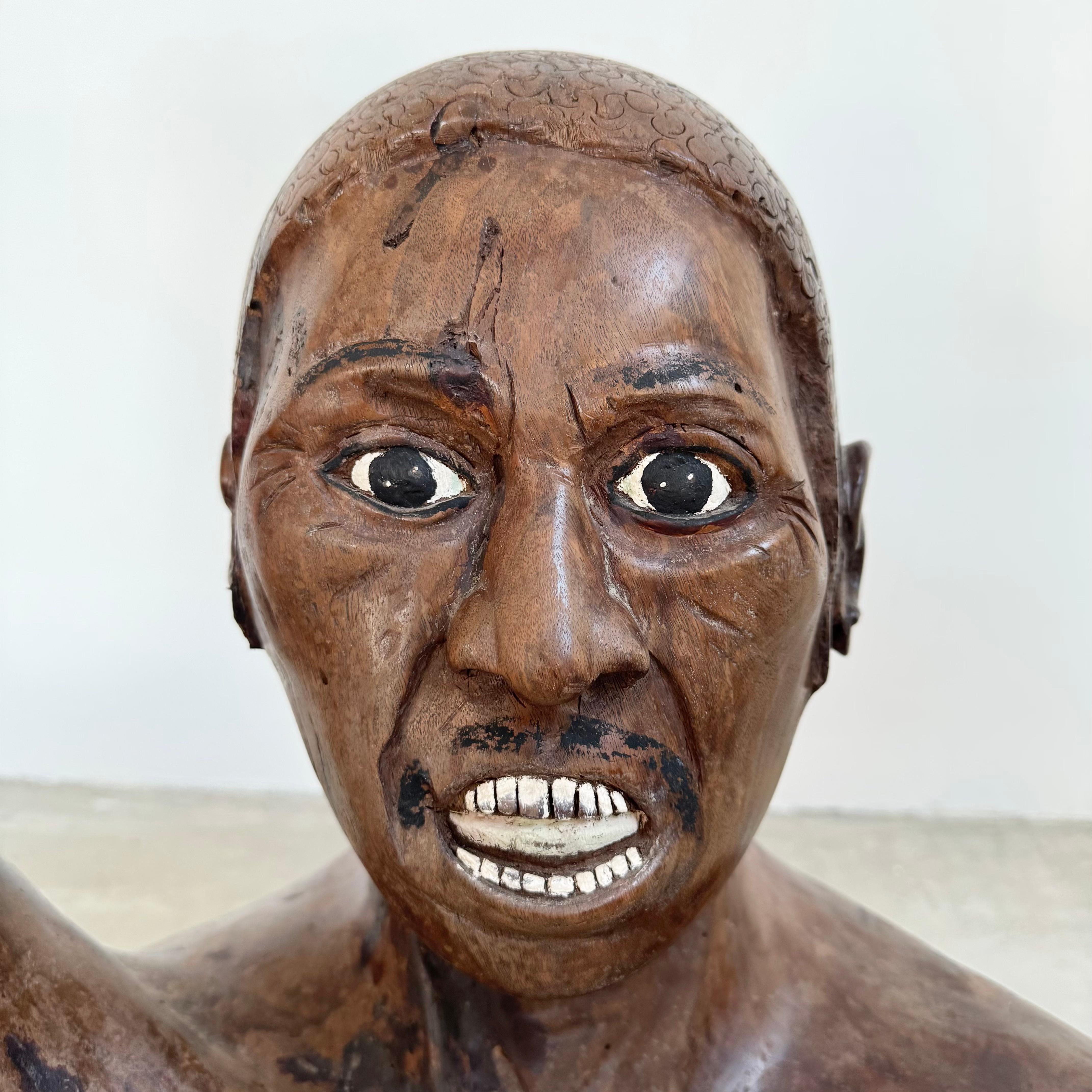 Raised Fist Wood Carving, 1977 USA For Sale 4