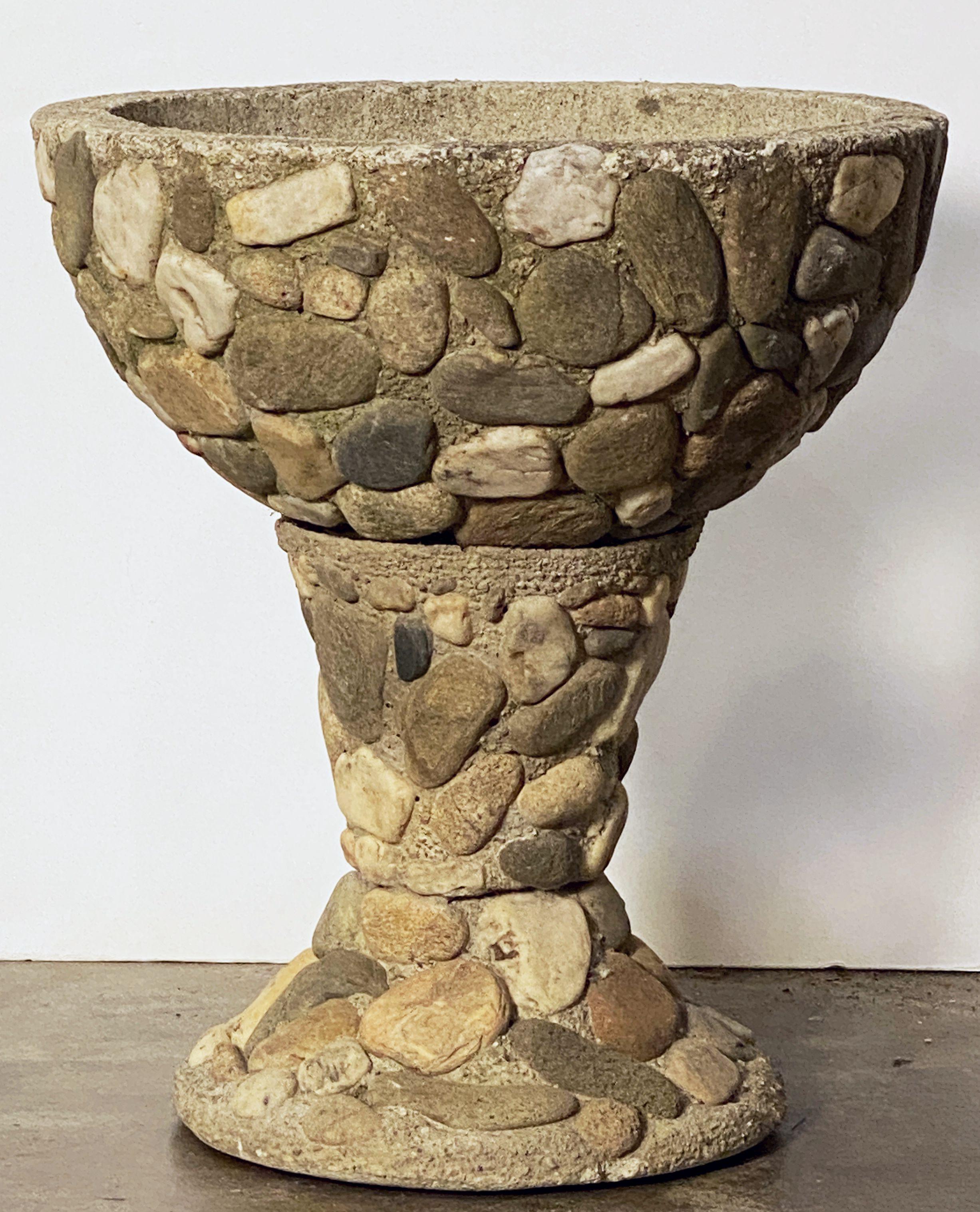 Raised Pebble-Pot Garden Planter or Urn with Embedded Stones from France For Sale 13